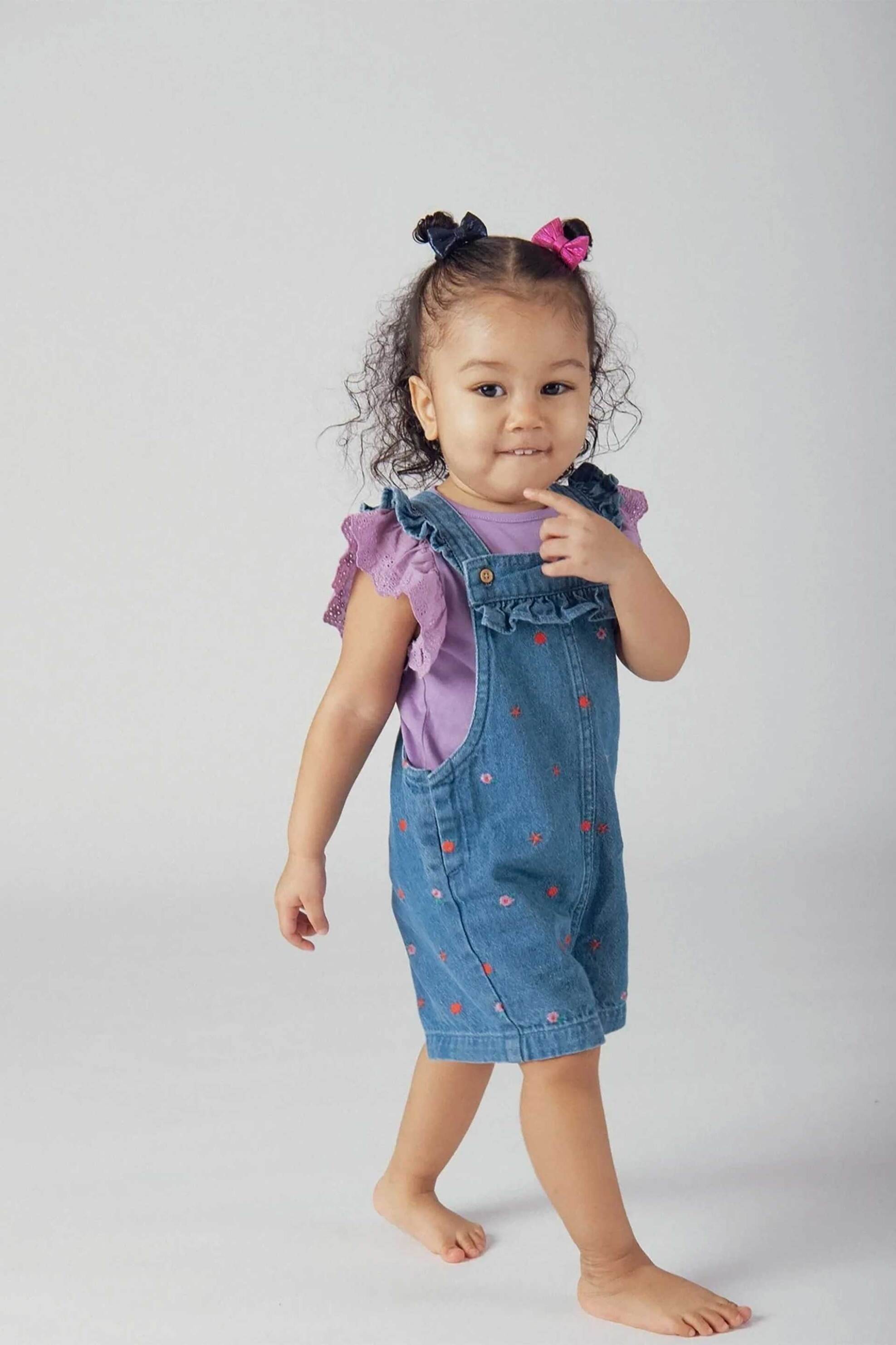 DPAM βρεφική denim σαλοπέτα για κορίτσια "Fruits & Flowers" - 377183 Denim Blue