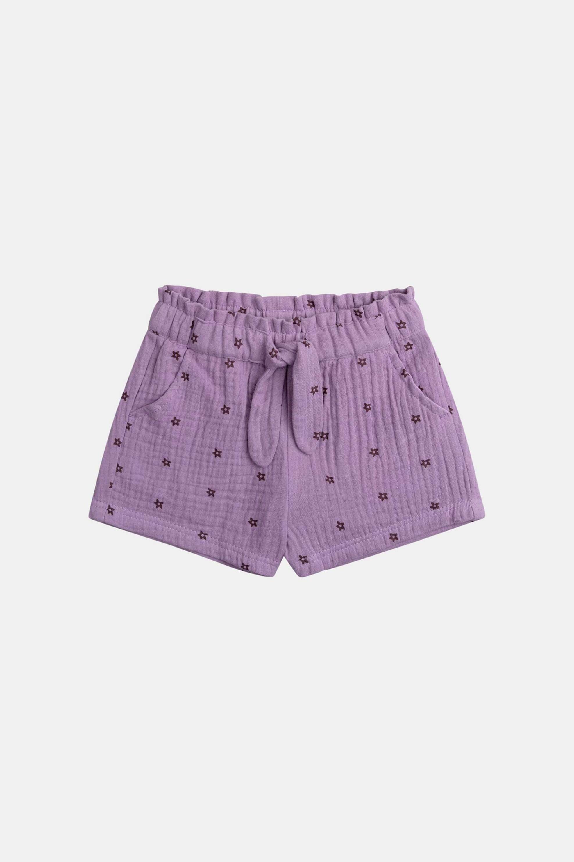 DPAM βρεφικό σορτς για κορίτσια "Mauve Flowers" - 377193 Λιλά