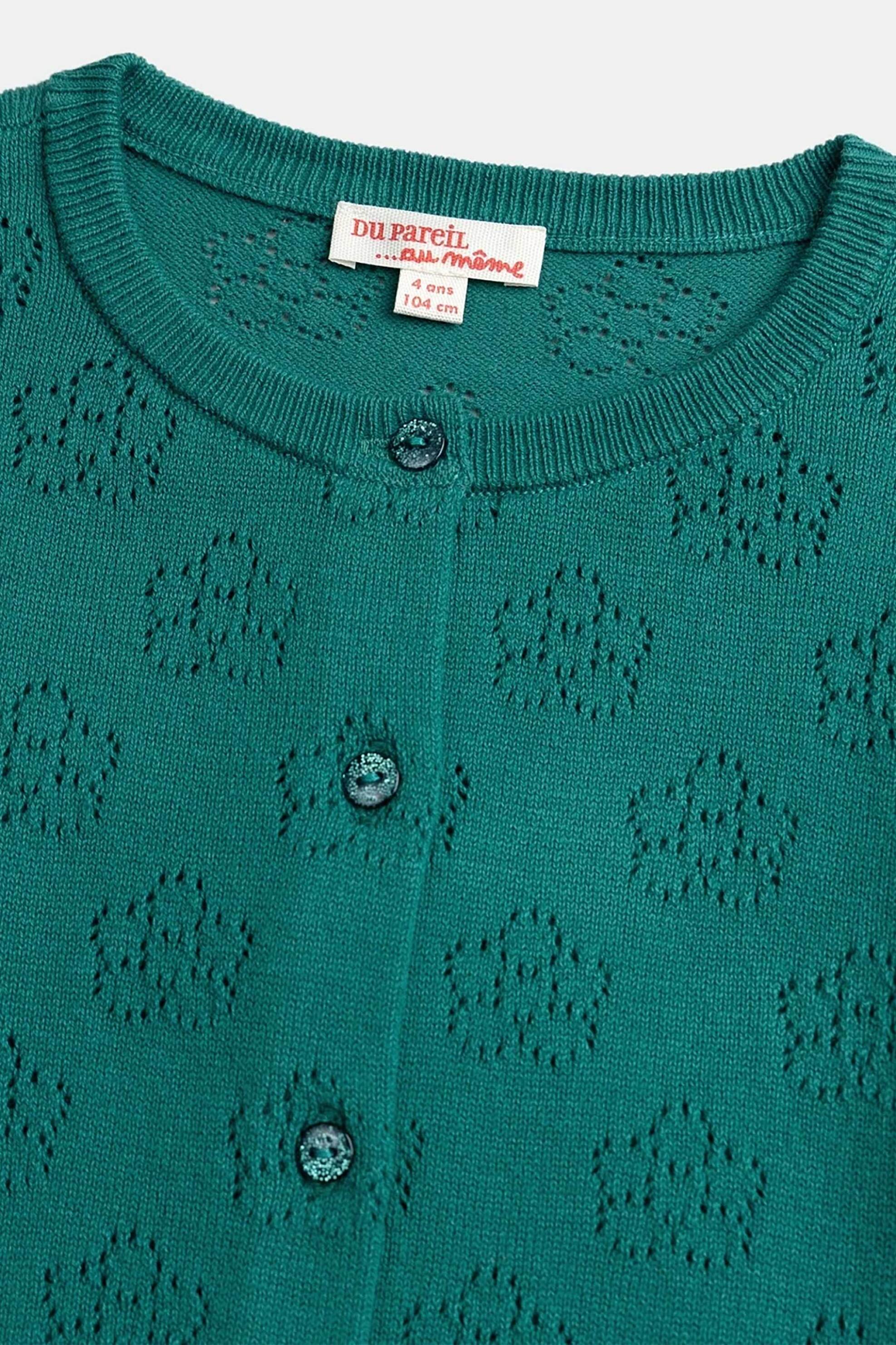 Dpam Παιδική Ζακέτα για Κορίτσια Emerald Flowers - 377008 Πράσινο Σμαραγδί