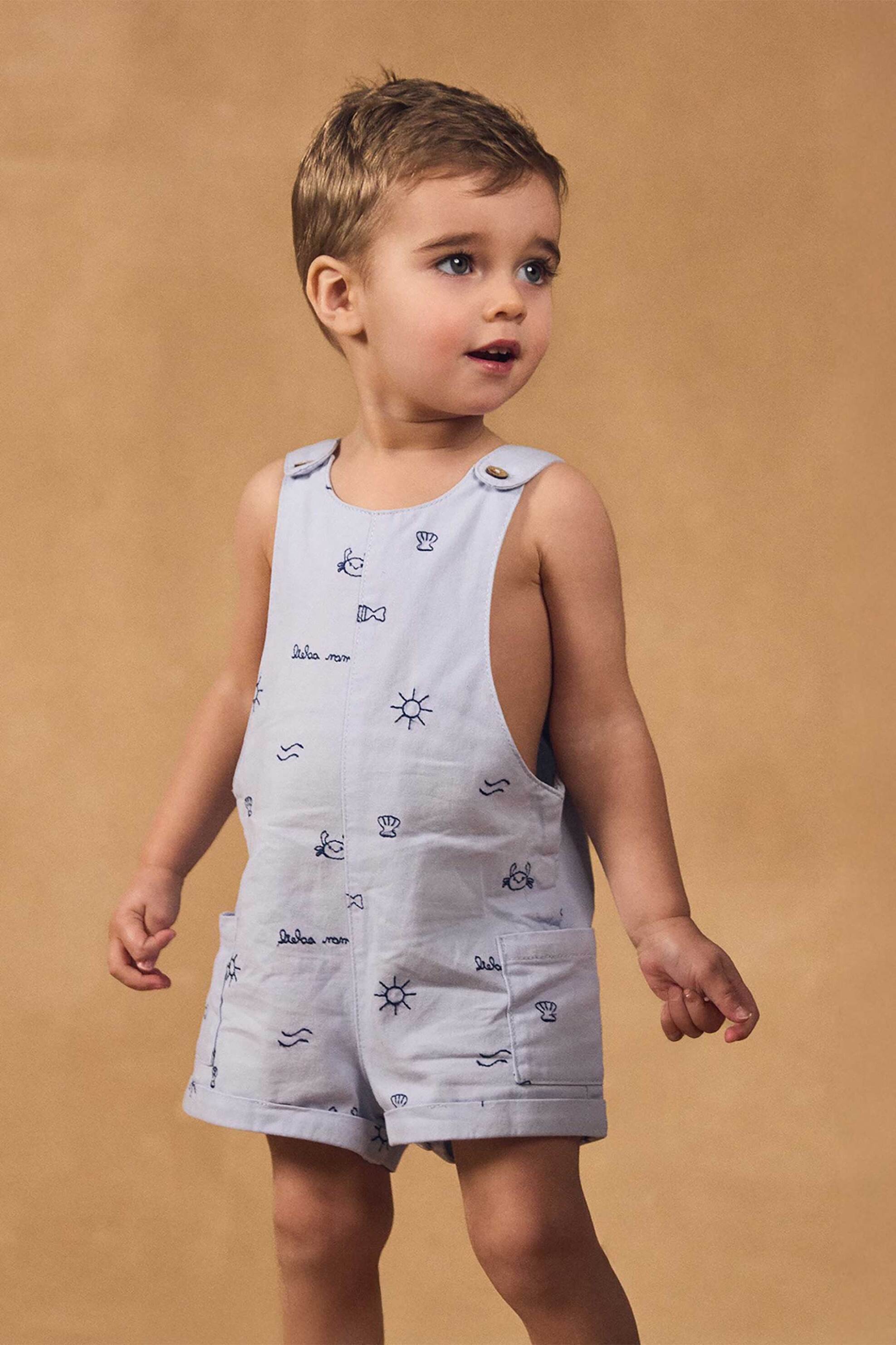 DPAM DPAM βρεφική σαλοπέτα για αγόρια "Baby Blue Bottom" - 378225 Μπλε Ανοιχτό