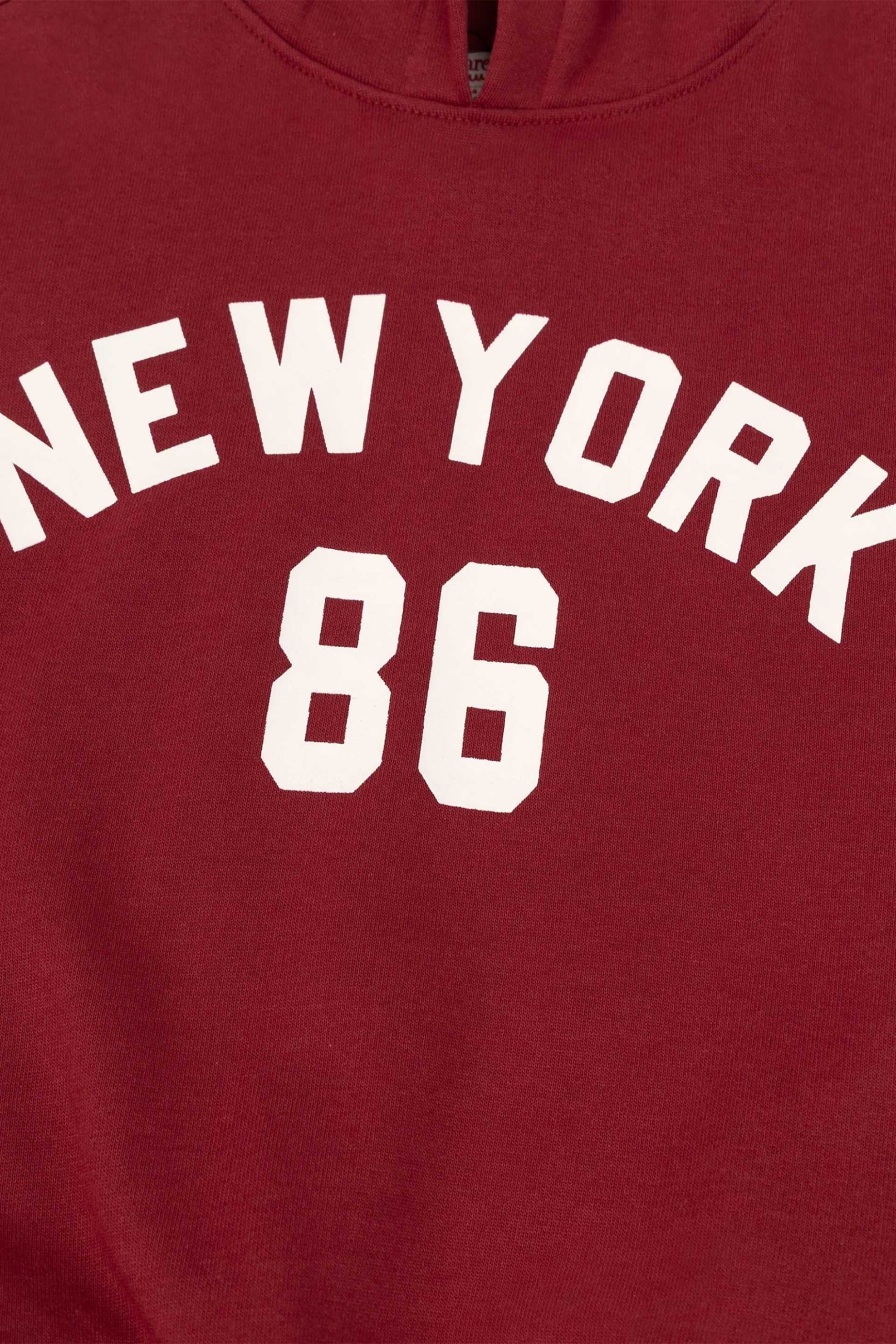 Dpam Παιδικό Φούτερ με Κουκούλα για Αγόρια New York - 380748 Βυσσινί