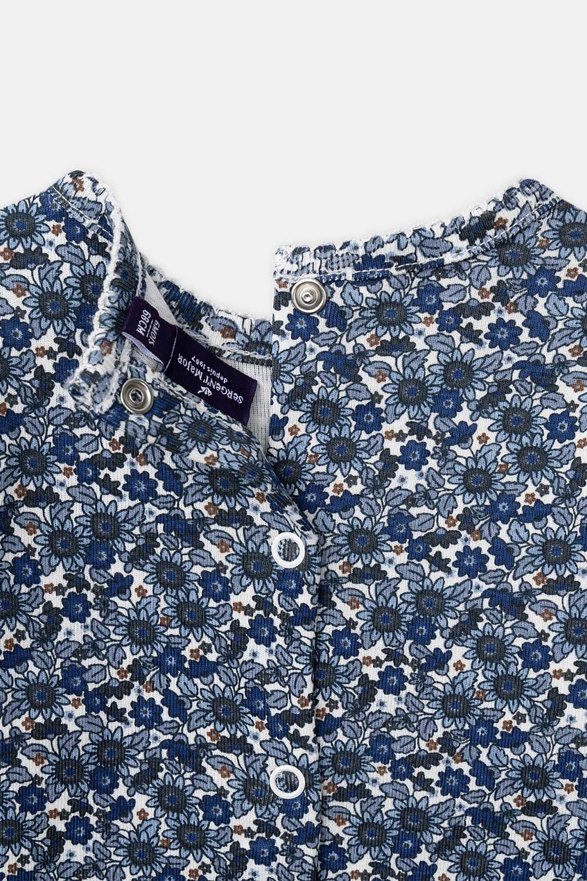 Dpam Βρεφικό Σετ με Τζιν Φόρεμα Και Floral Μπλούζα για Κορίτσια (2 Τεμάχια) - 380890 Denim Blue Σκούρο