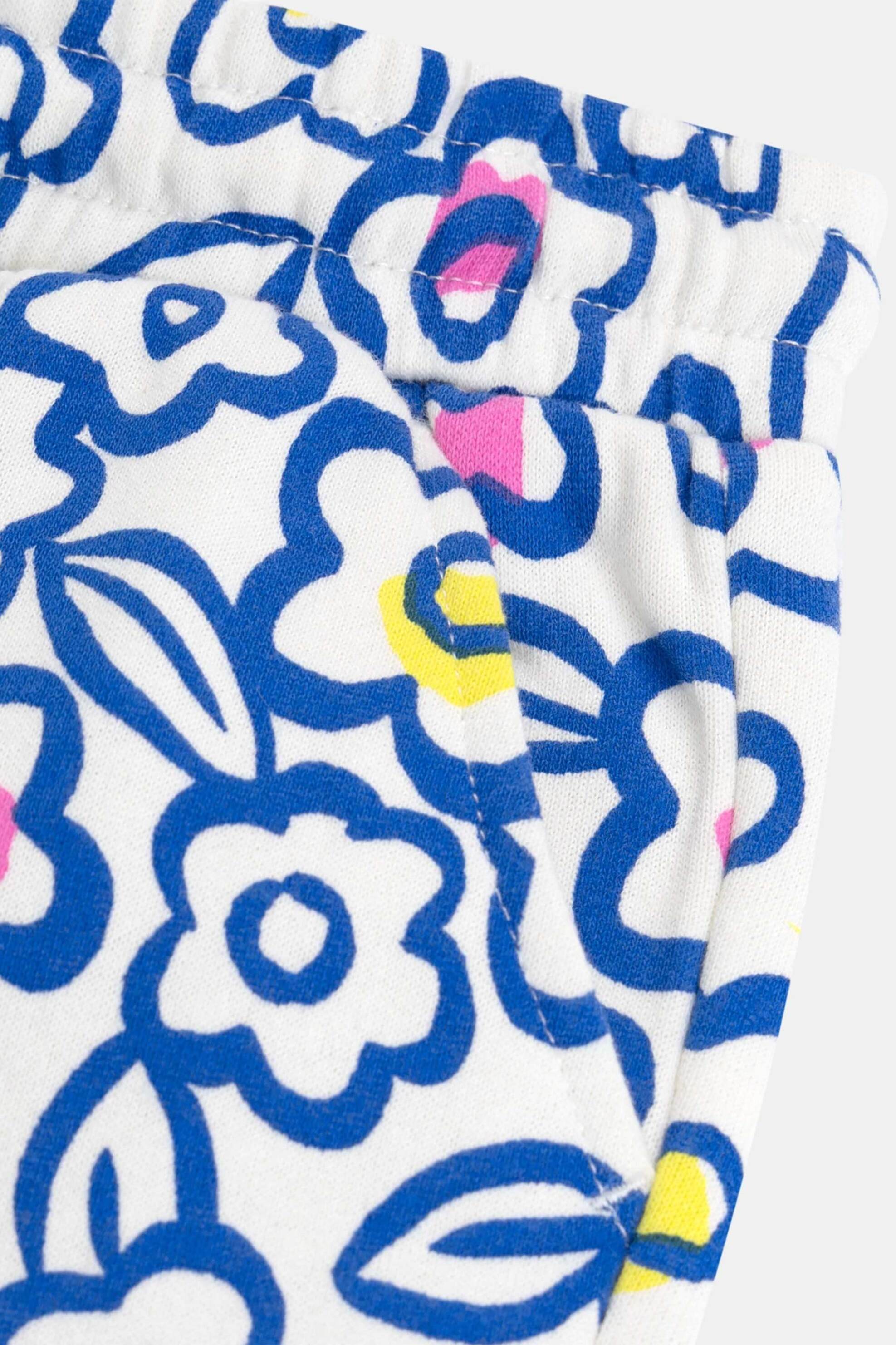 Dpam Παιδικό Παντελόνι Φόρμας για Κορίτσια Doodle Floral - 381631 Λευκό Μπλε