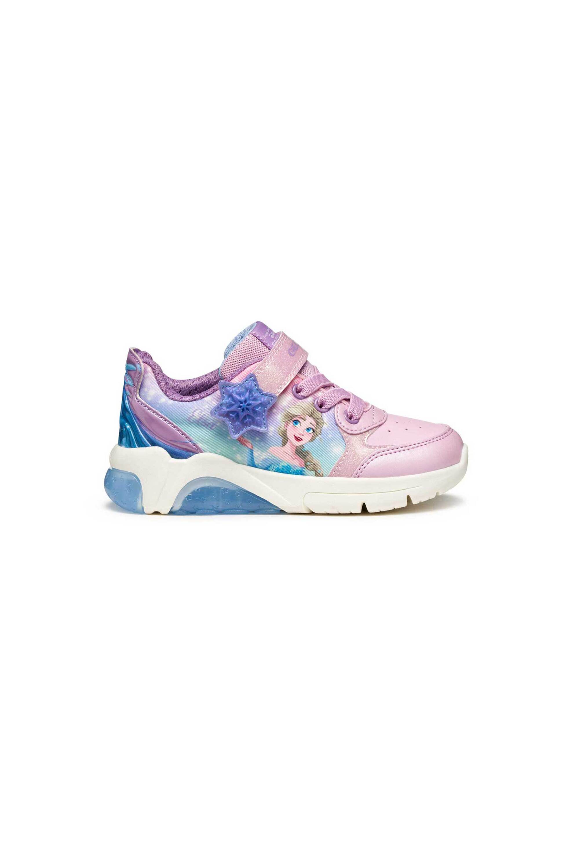 GEOX Geox παιδικά sneakers για κορίτσια "Fadinlight Disney Frozen" (25-32) - 364114 Ροζ