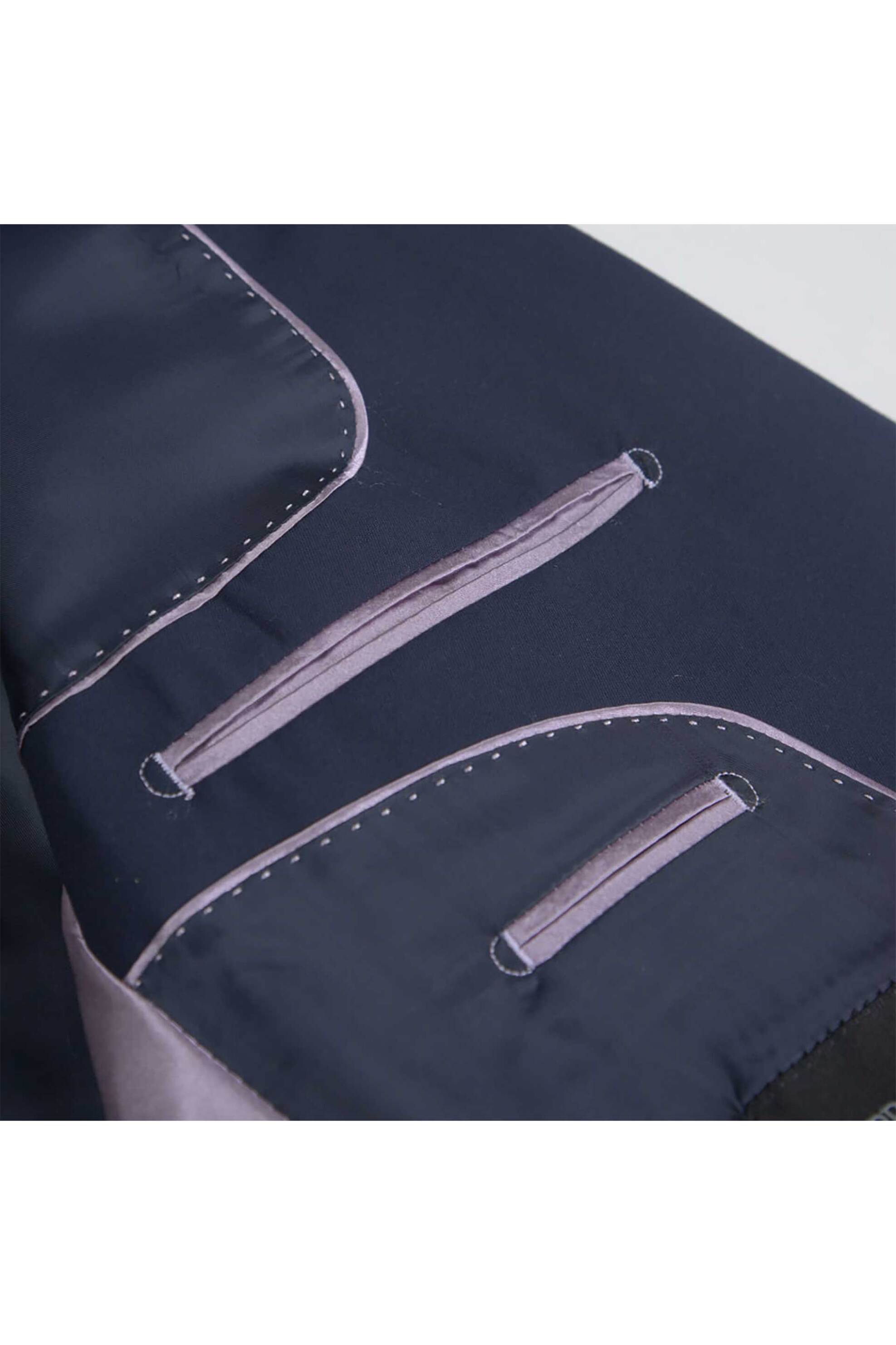 Prince Oliver ανδρικό κοστούμι μονόχρωμο Slim Fit - 12560007 Μπλε Σκούρο φωτογραφία