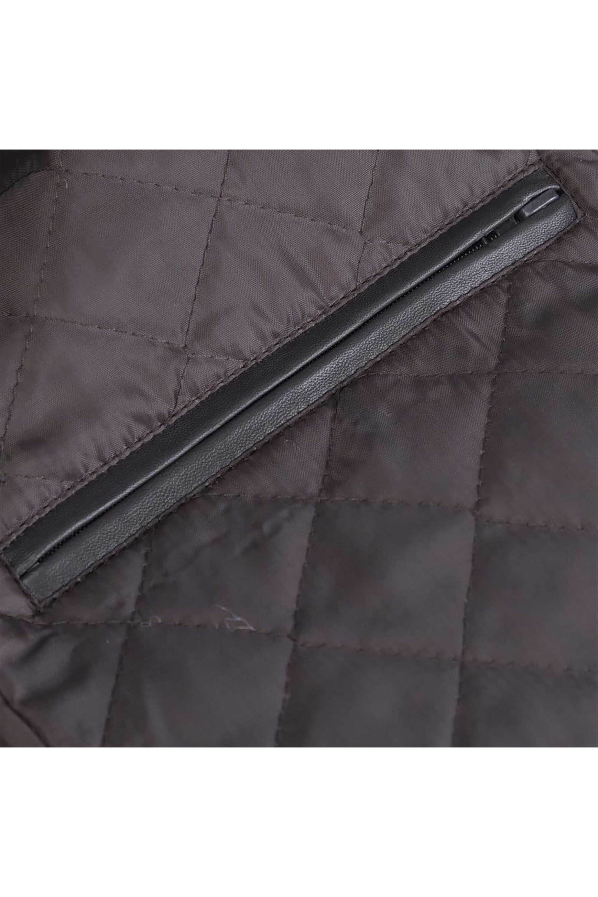 Prince Oliver ανδρικό δερμάτινο bomber jacket Modern Fit - 16997036 Καφέ φωτογραφία