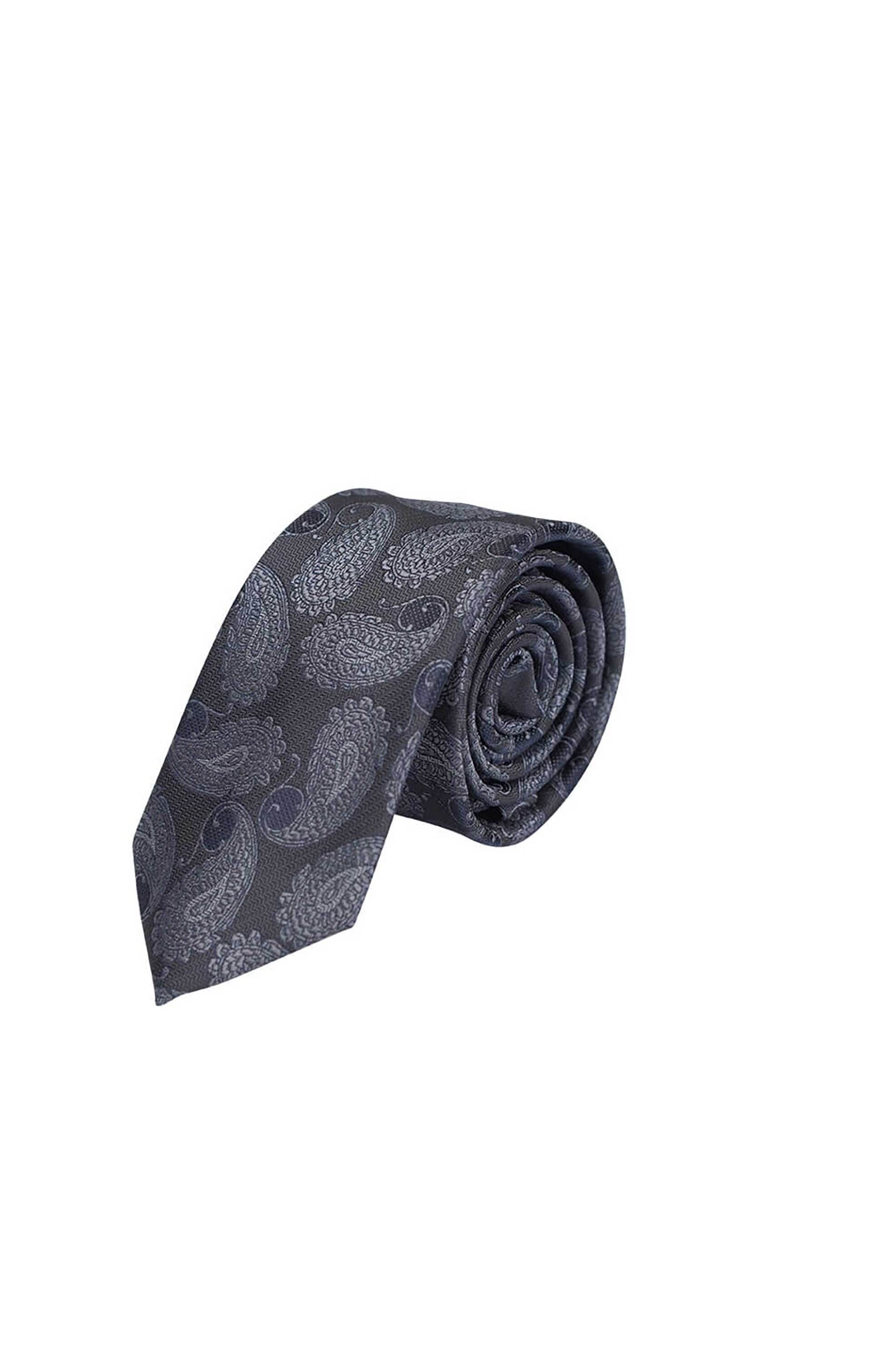 PRINCE OLIVER Prince Oliver ανδρική γραβάτα με paisley pattern - 17111052 Γκρι
