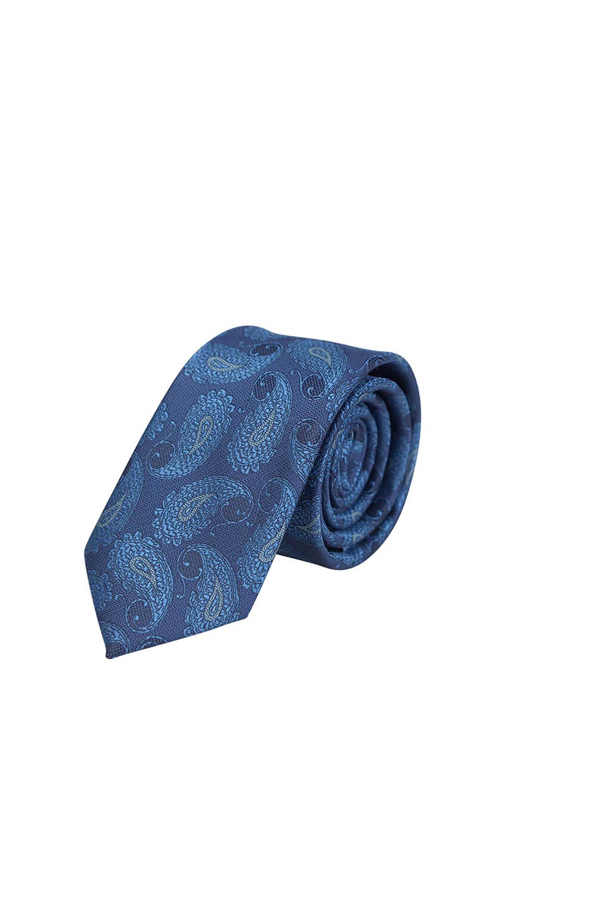 PRINCE OLIVER Prince Oliver ανδρική γραβάτα με paisley pattern - 17111052 Μπλε