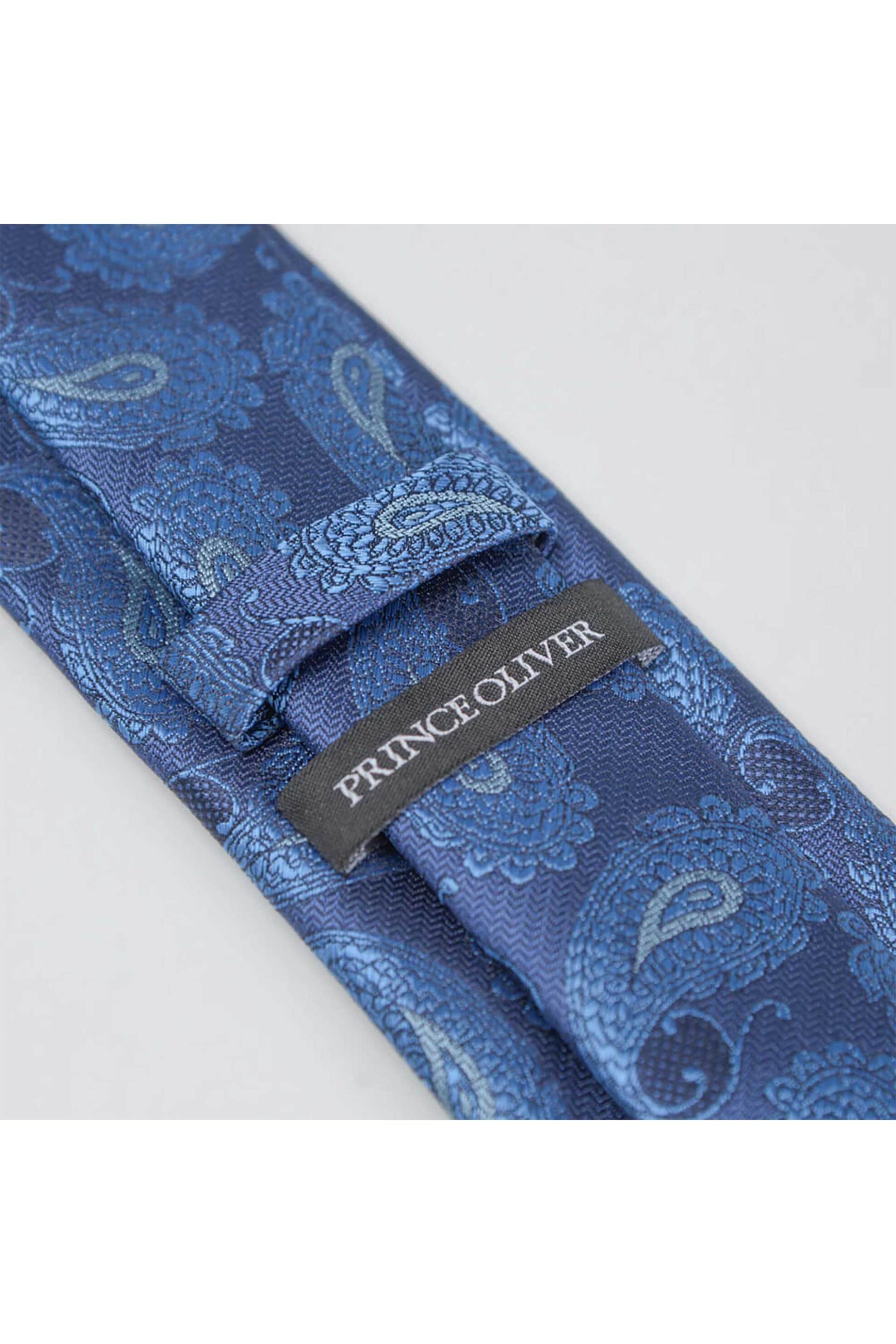Prince Oliver ανδρική γραβάτα με paisley pattern - 17111052 Μπλε φωτογραφία