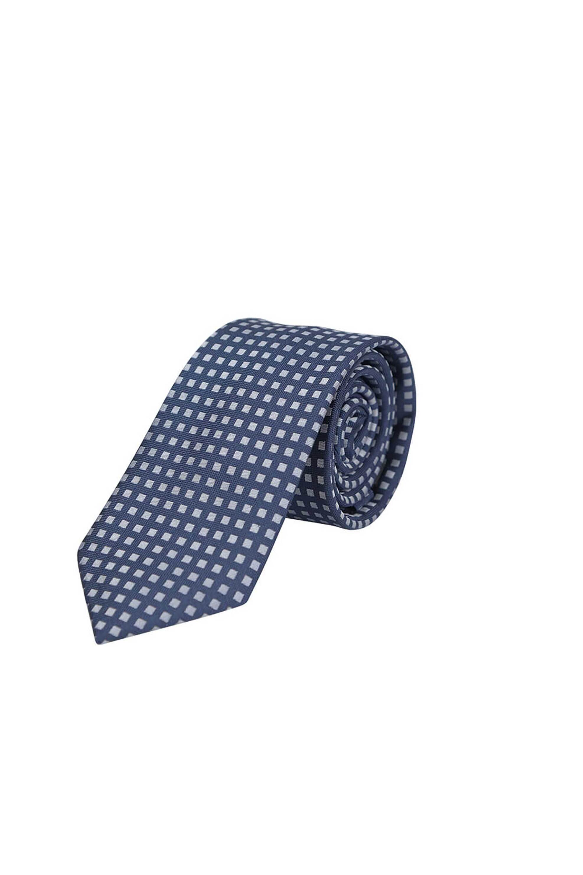 PRINCE OLIVER Prince Oliver ανδρική γραβάτα με square pattern - 17111058 Μπλε Σκούρο