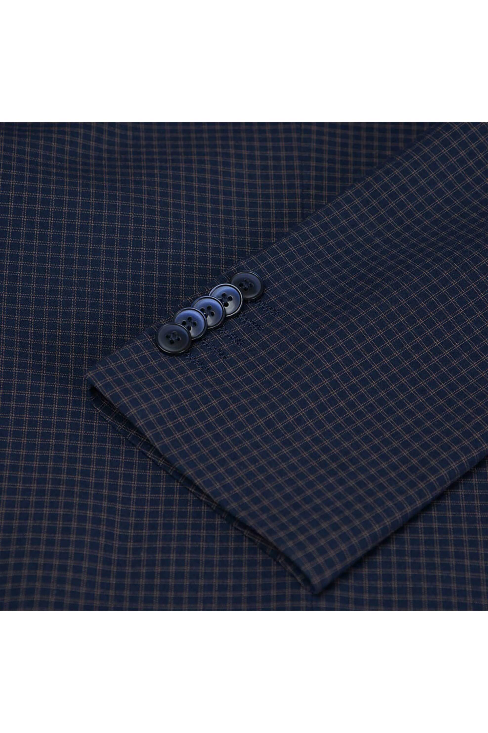 Prince Oliver ανδρικό κοστούμι με καρό σχέδιο - 12560004 Μπλε Σκούρο φωτογραφία