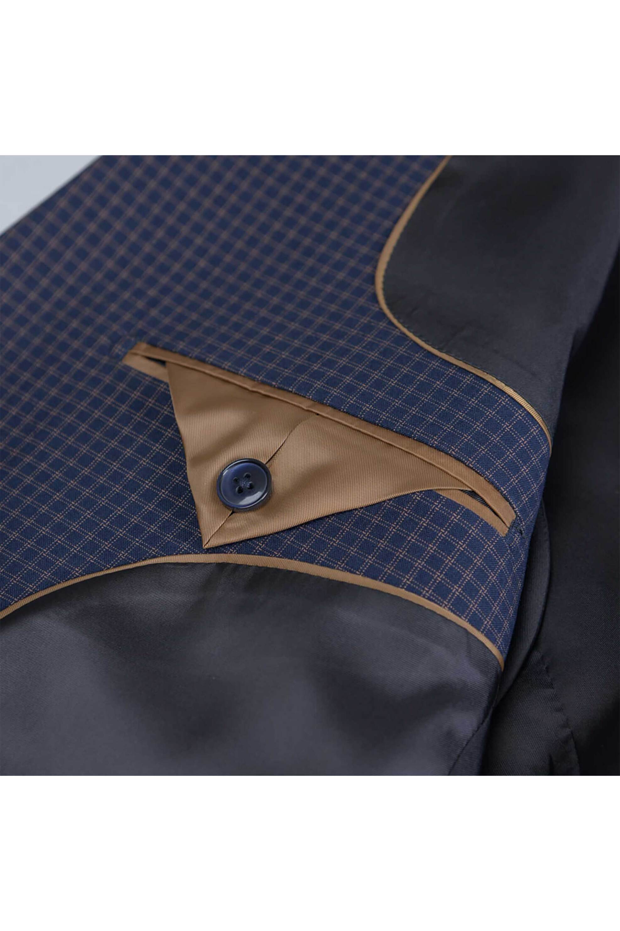 Prince Oliver ανδρικό κοστούμι με καρό σχέδιο - 12560004 Μπλε Σκούρο φωτογραφία