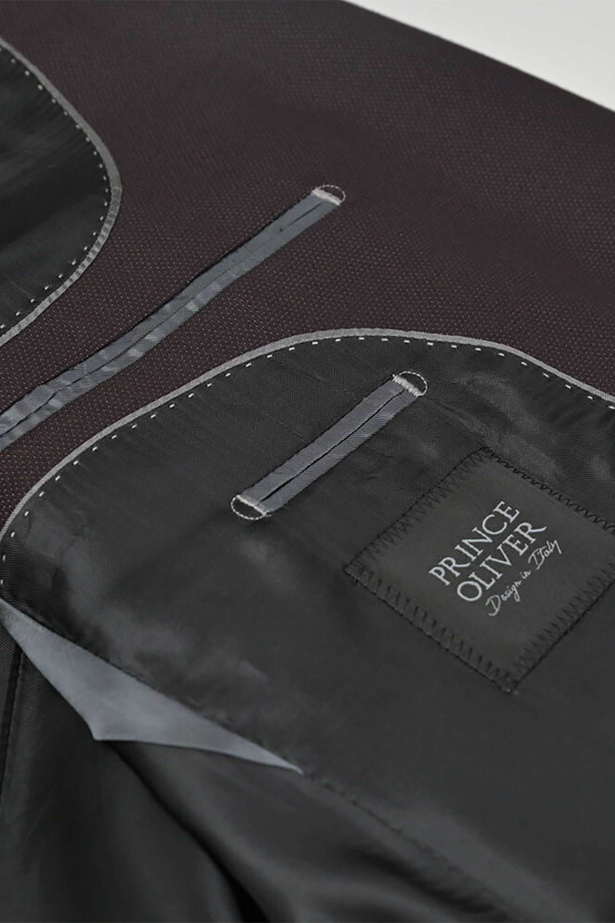 Prince Oliver ανδρικό σακάκι μονόχρωμο Modern Fit - 11989045 Μπορντό φωτογραφία