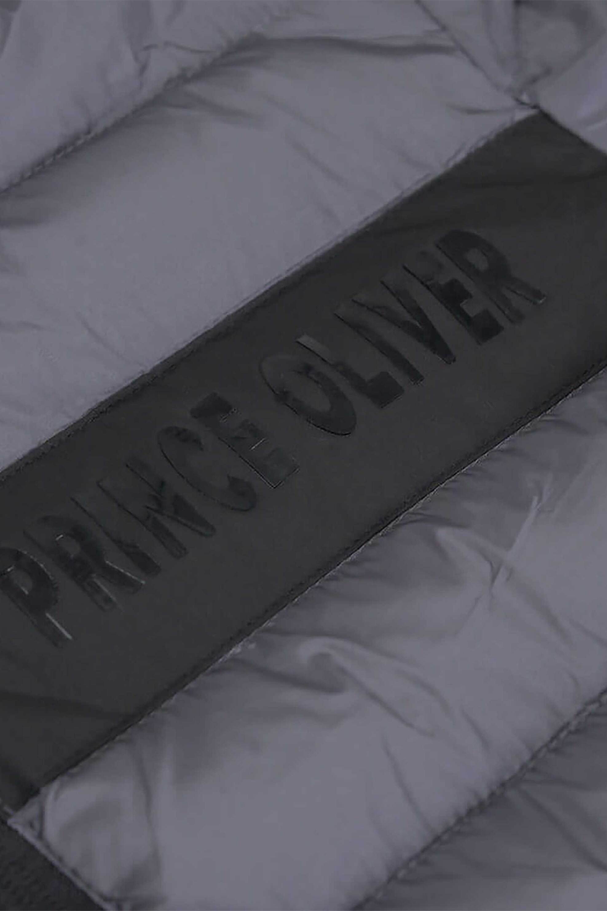 Prince Oliver ανδρικό μπουφάν αδιάβροχο καπιτονέ με 3D logo Modern Fit - 40580001 Γκρι φωτογραφία