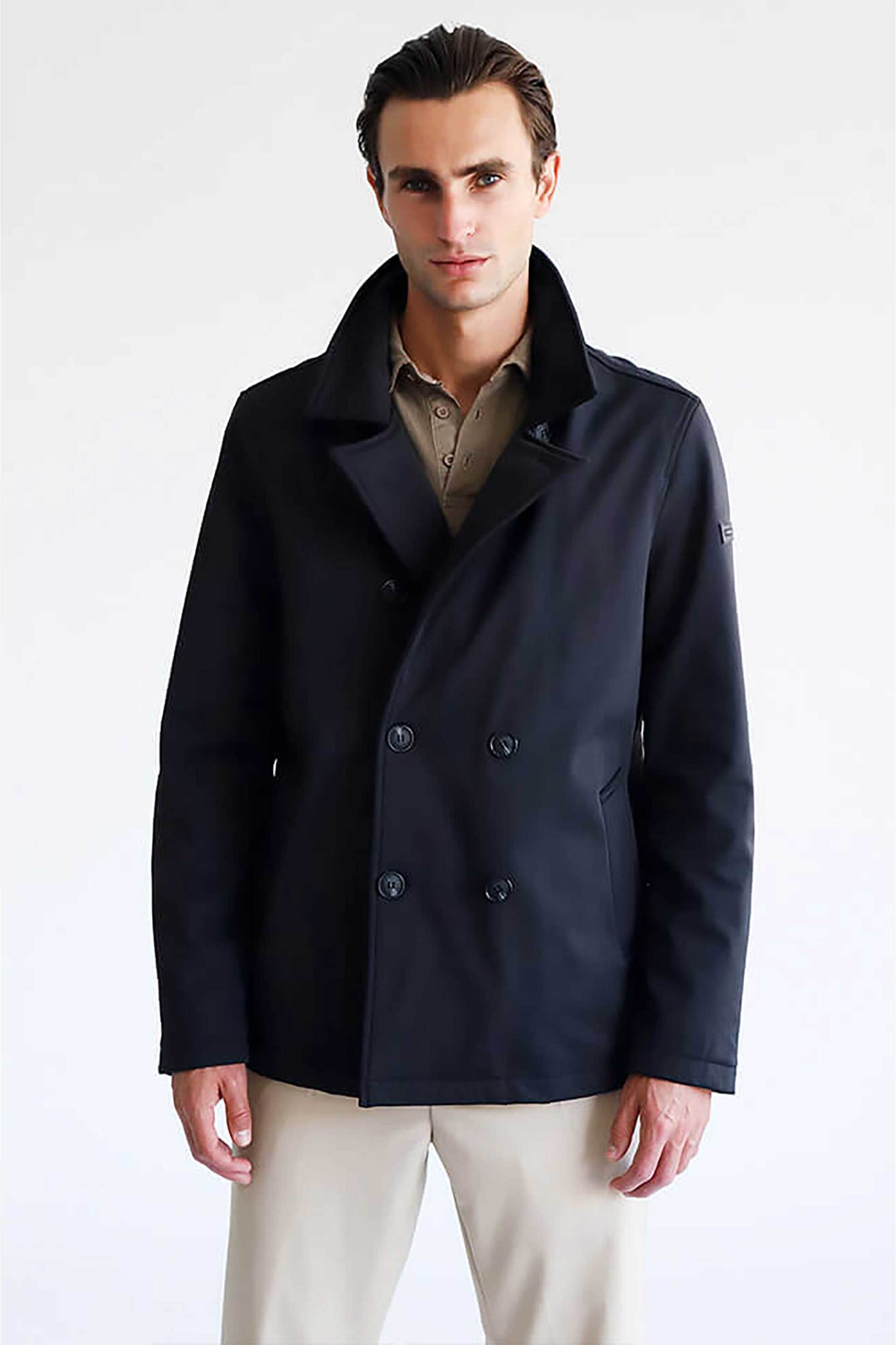 Prince Oliver ανδρικό αντιανεμικό μπουφάν Modern Fit - 40941017 Μαύρο