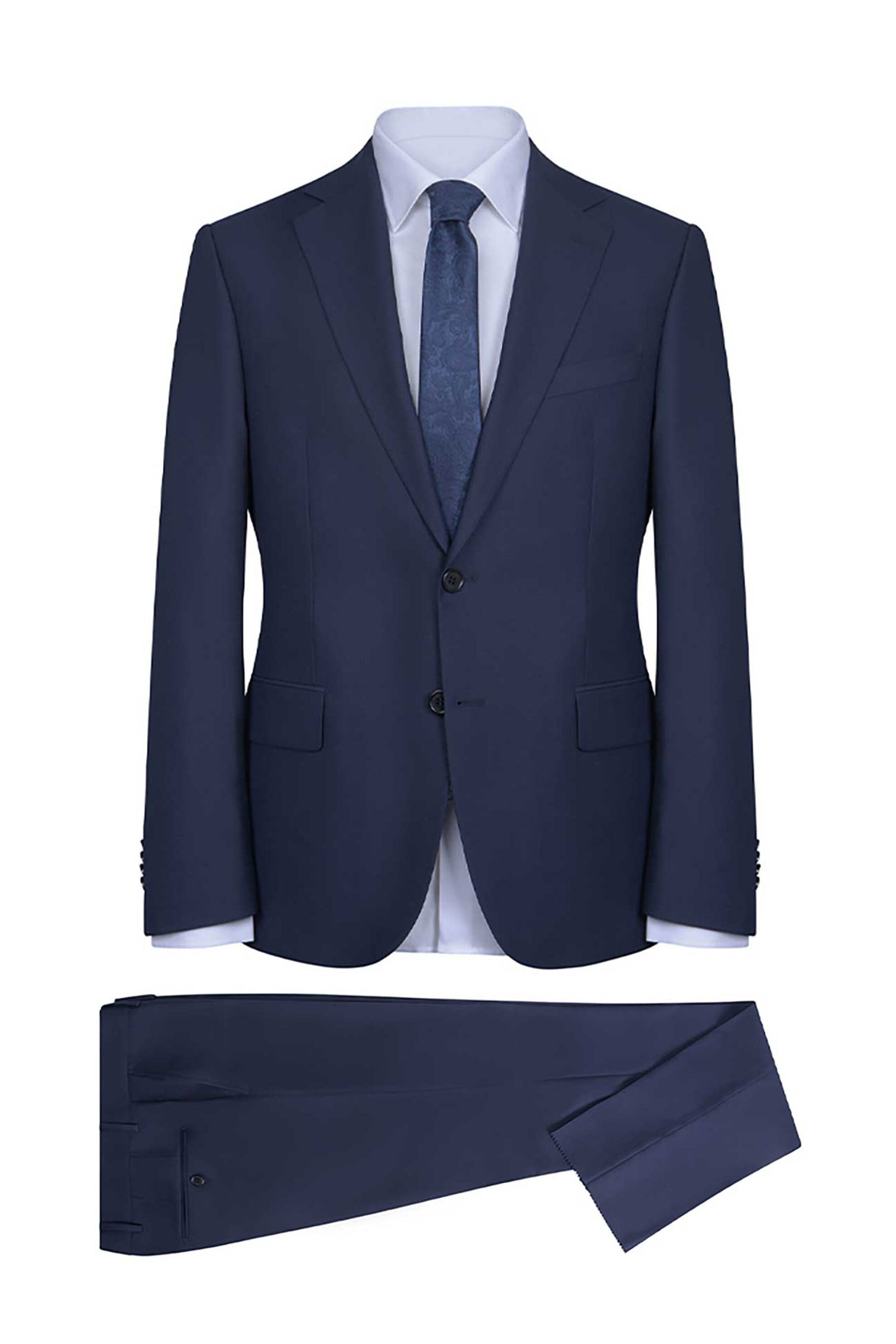 Prince Oliver ανδρικό κοστούμι μoνόχρωμο Modern Fit - 12989070 Μπλε Σκούρο