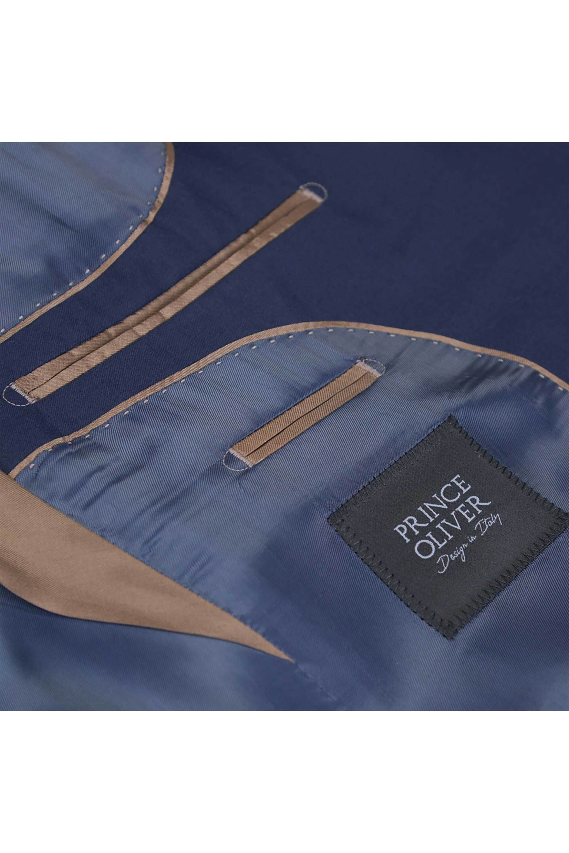 Prince Oliver ανδρικό κοστούμι μoνόχρωμο Modern Fit - 12989070 Μπλε Σκούρο φωτογραφία