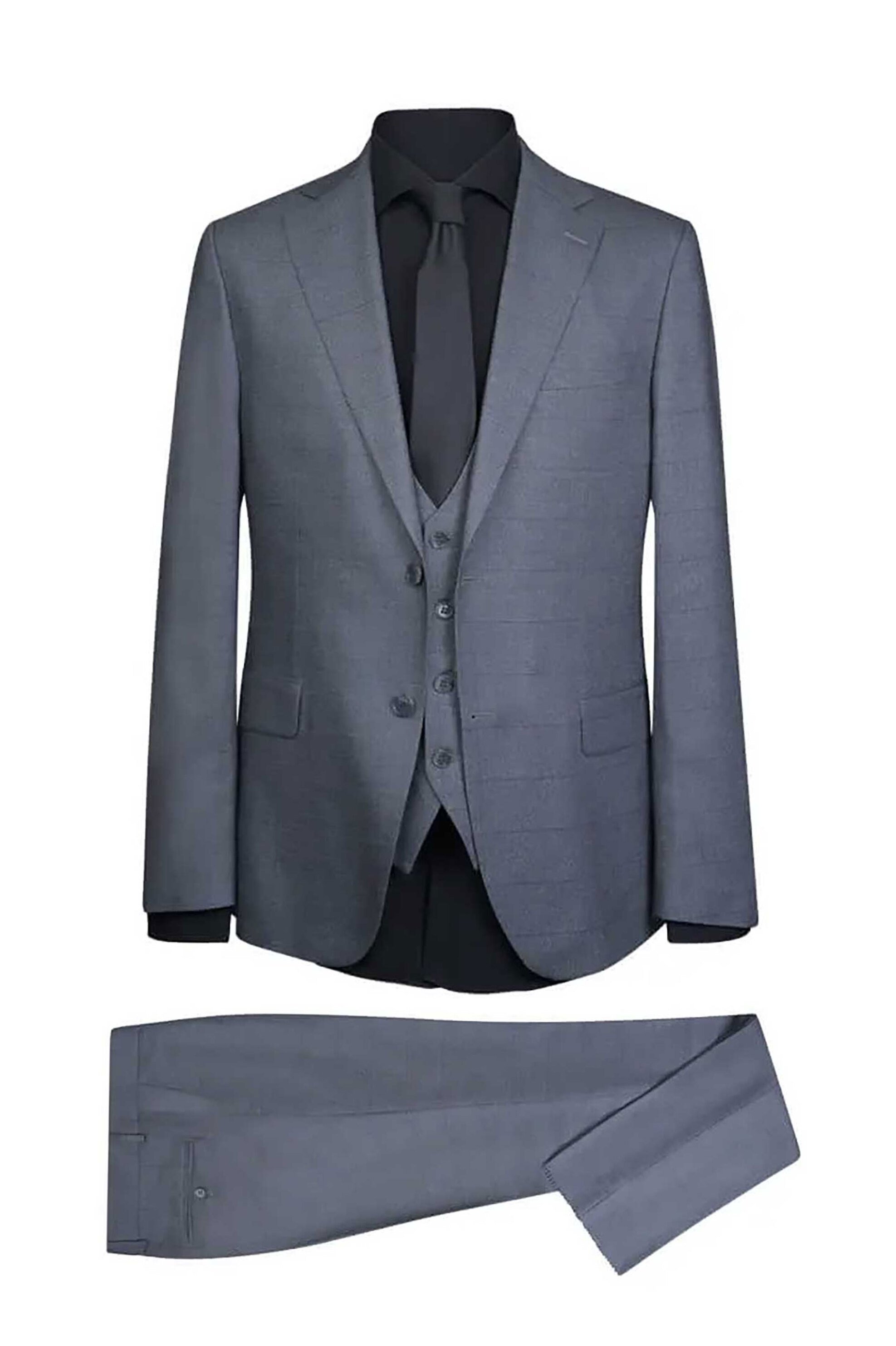 Prince Oliver ανδρικό κοστούμι με εσωτερικό γιλέκο Modern Fit - 12989052 Γκρι