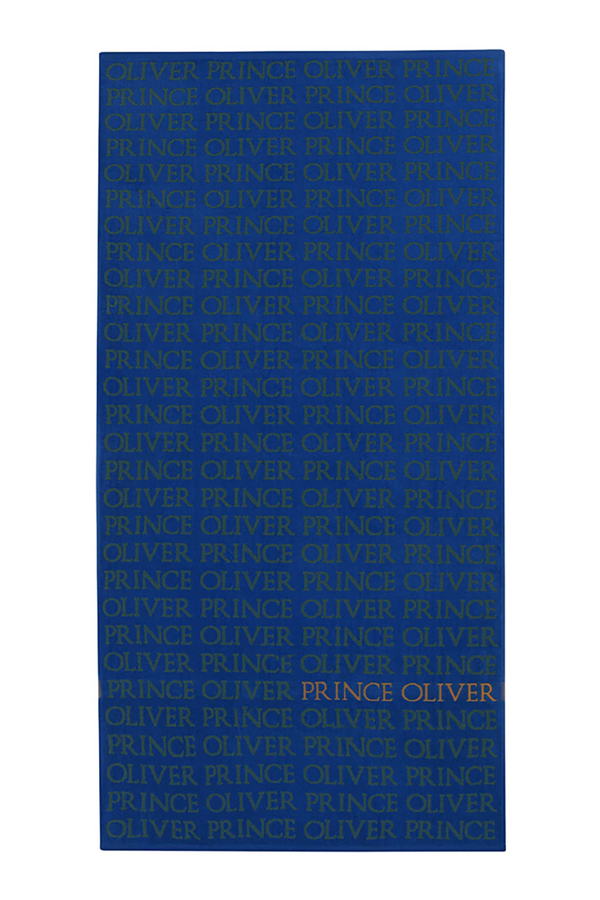 PRINCE OLIVER Prince Oliver unisex πετσέτα θαλάσσης διπλής όψης με βελούδινη jacquard υφή και all-over logo - 43129001 Μπλε