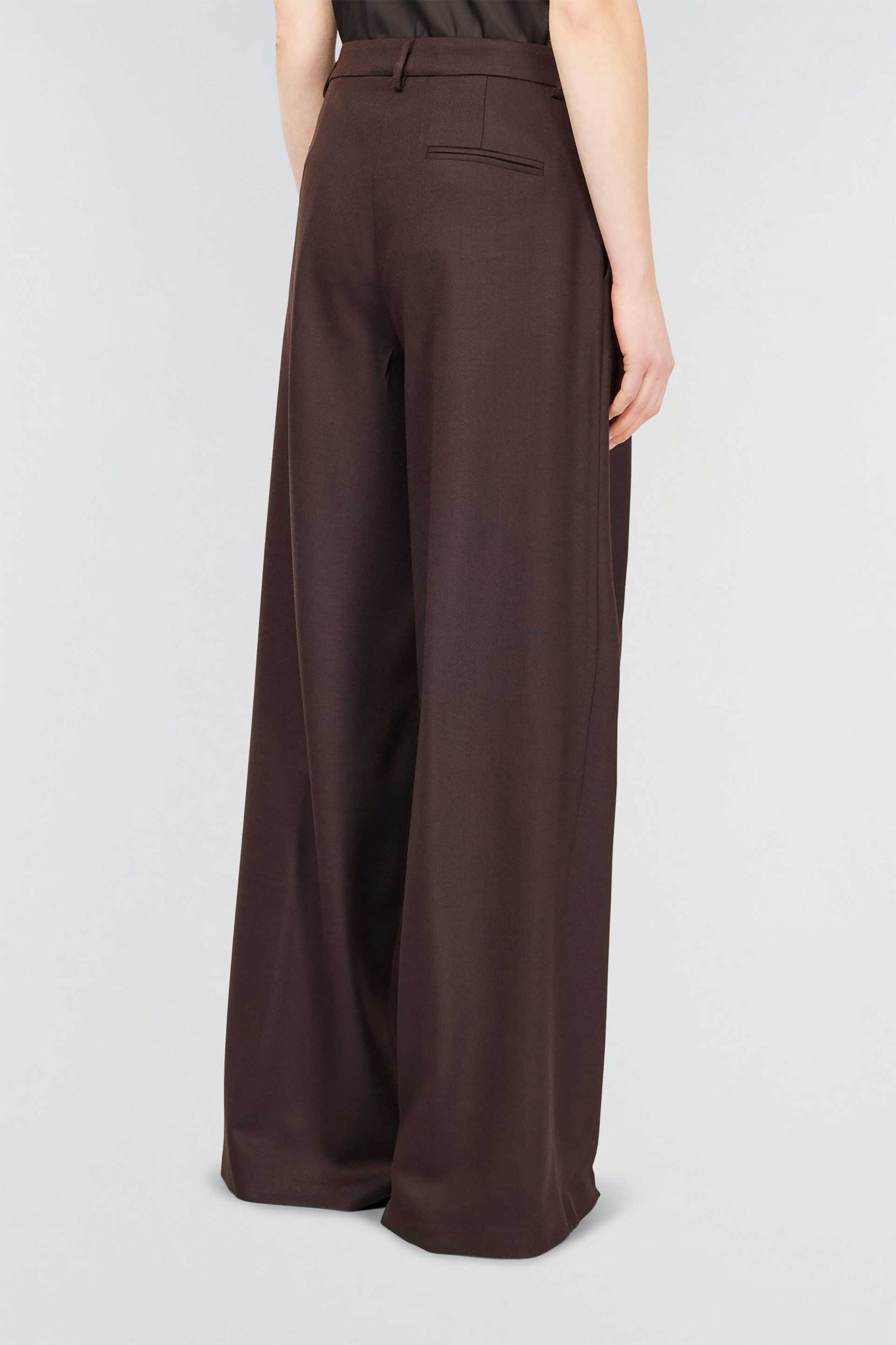 Semicouture γυναικείο υφασμάτινο παντελόνι palazzo "Jacob" - S4WI10 Καφέ φωτογραφία