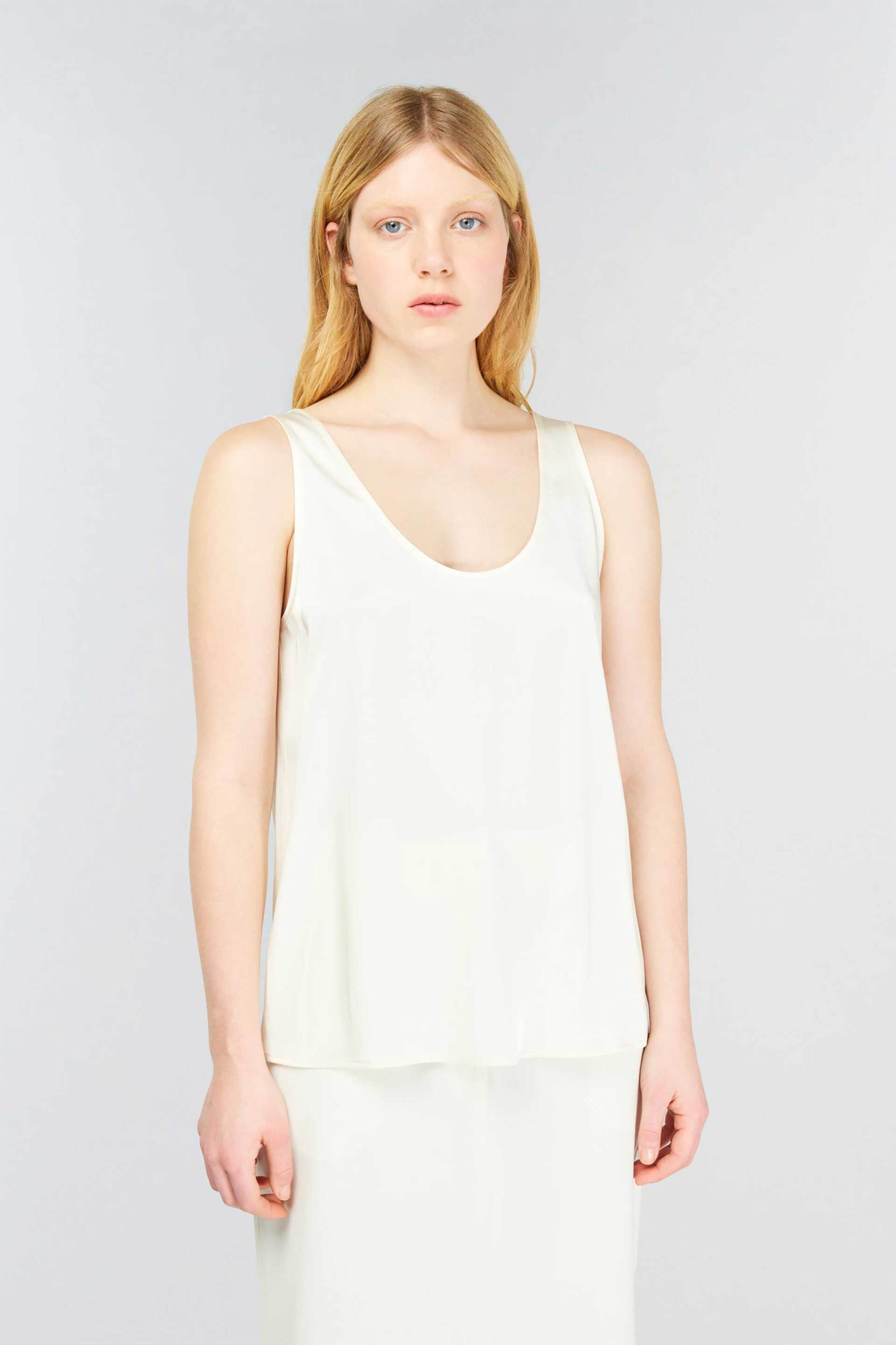 Semicouture γυναικείο τοπ αμάνικο "Giuli" - S4WM00 Εκρού