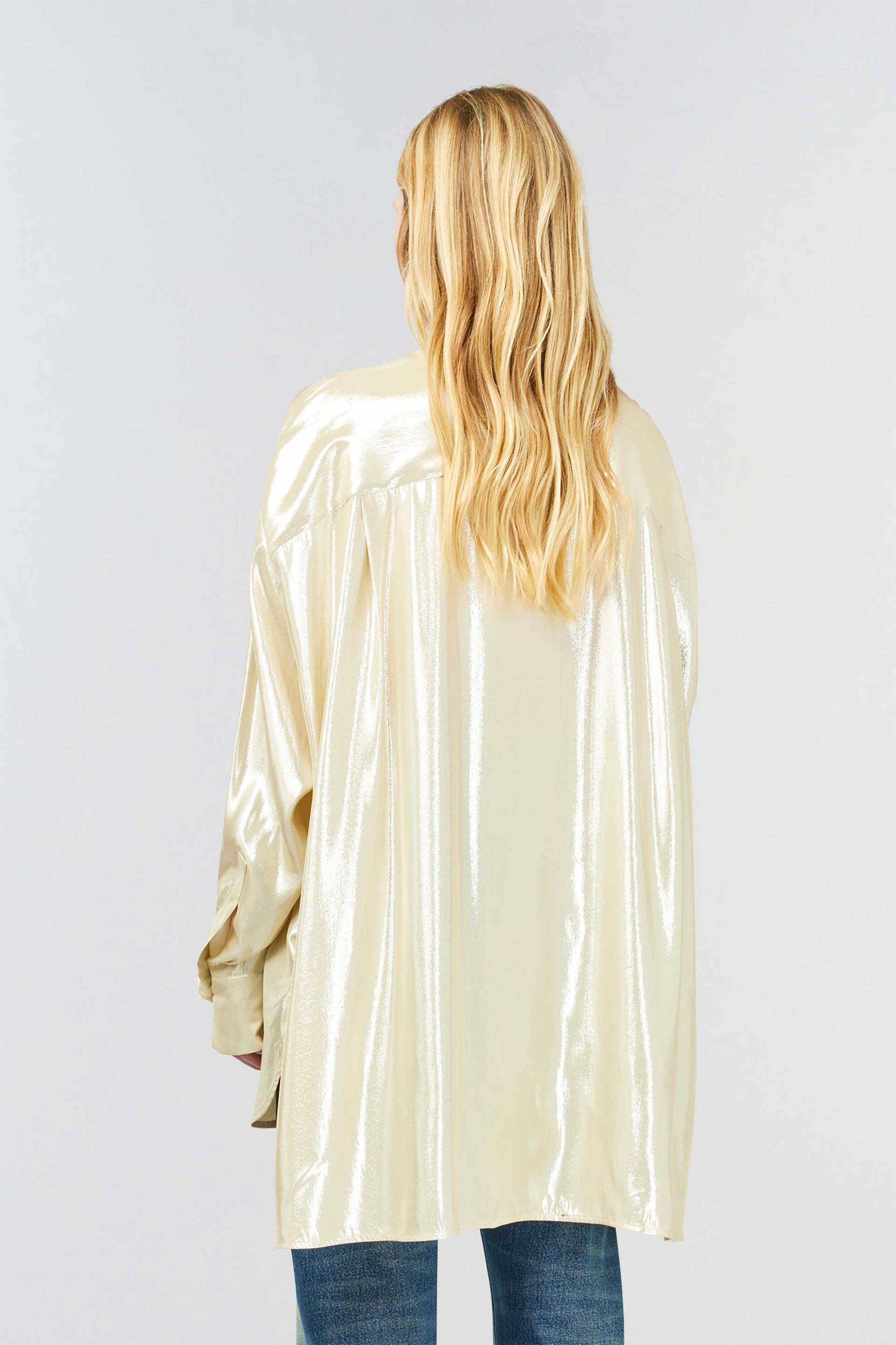 Semicouture γυναικείο πουκάμισο μεταλλιζέ με μετάξι "Thipanie" - S4WN03 Χρυσό φωτογραφία