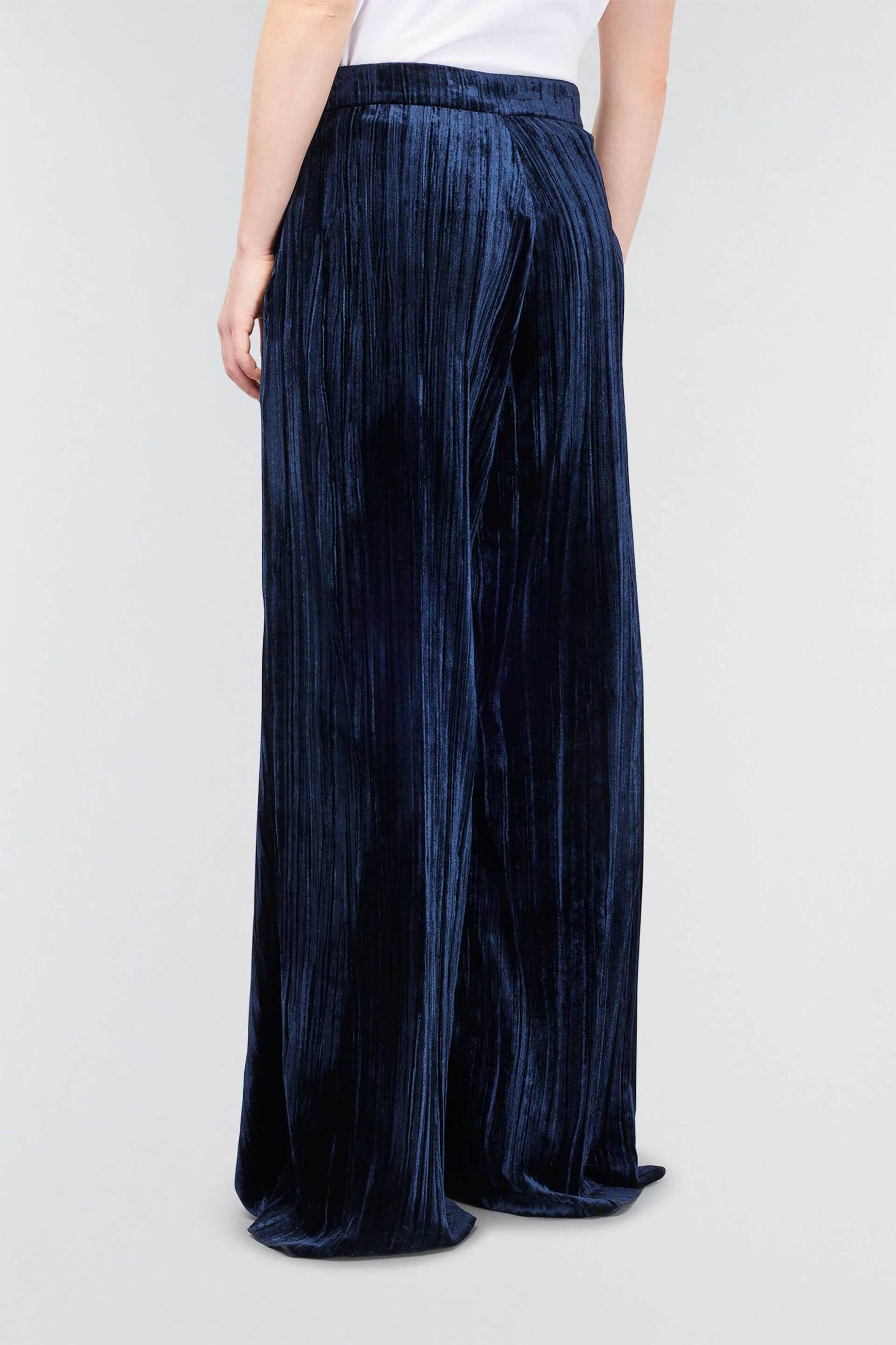 Semicouture γυναικείο παντελόνι με βελούδινη όψη "Astrelle" - S4WR09 Μπλε Σκούρο φωτογραφία