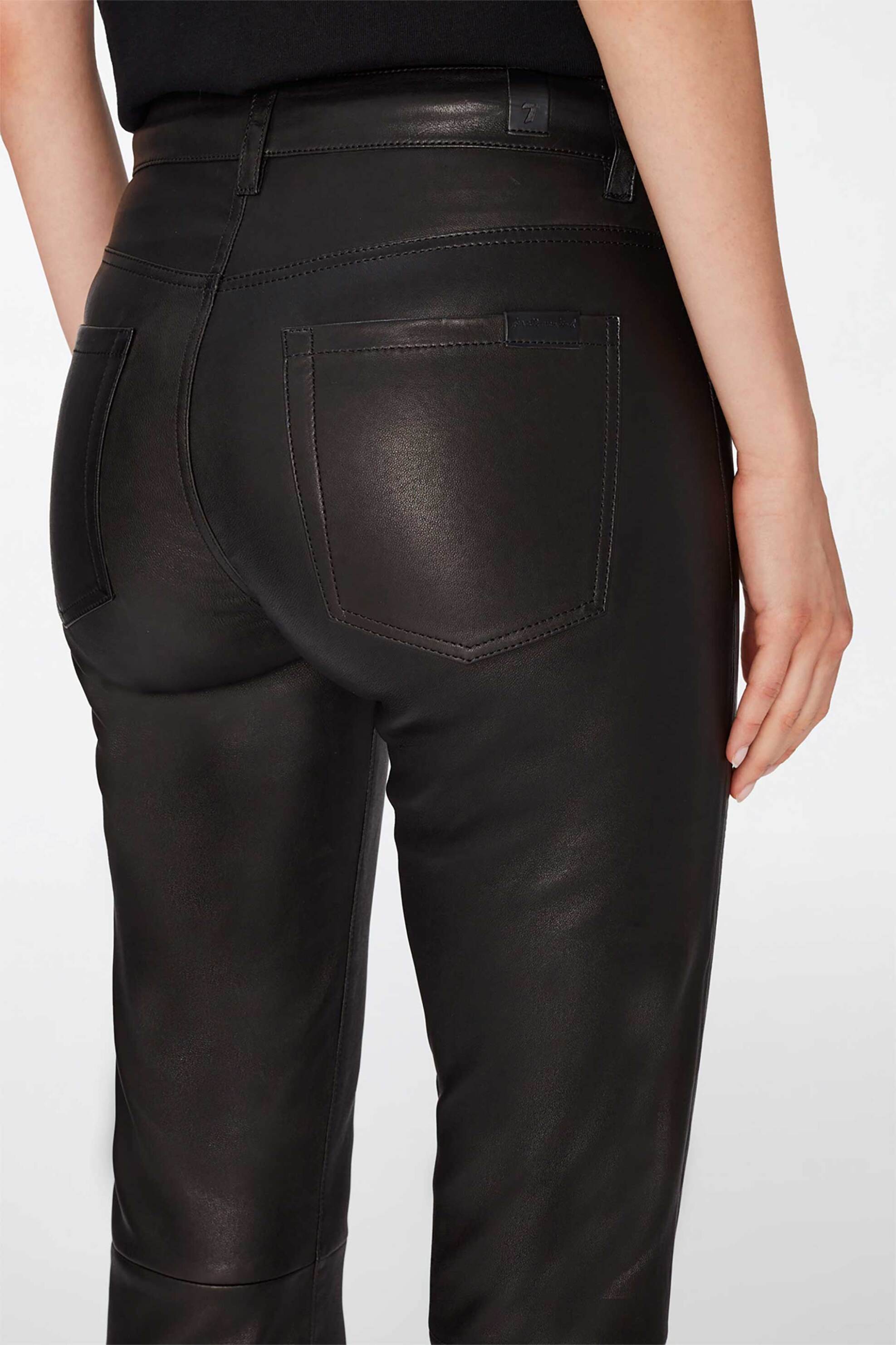 7 For All Mankind γυναικείο δερμάτινο παντελόνι πεντάτσεπο Bootcut Fit - JSBT5430BK φωτογραφία