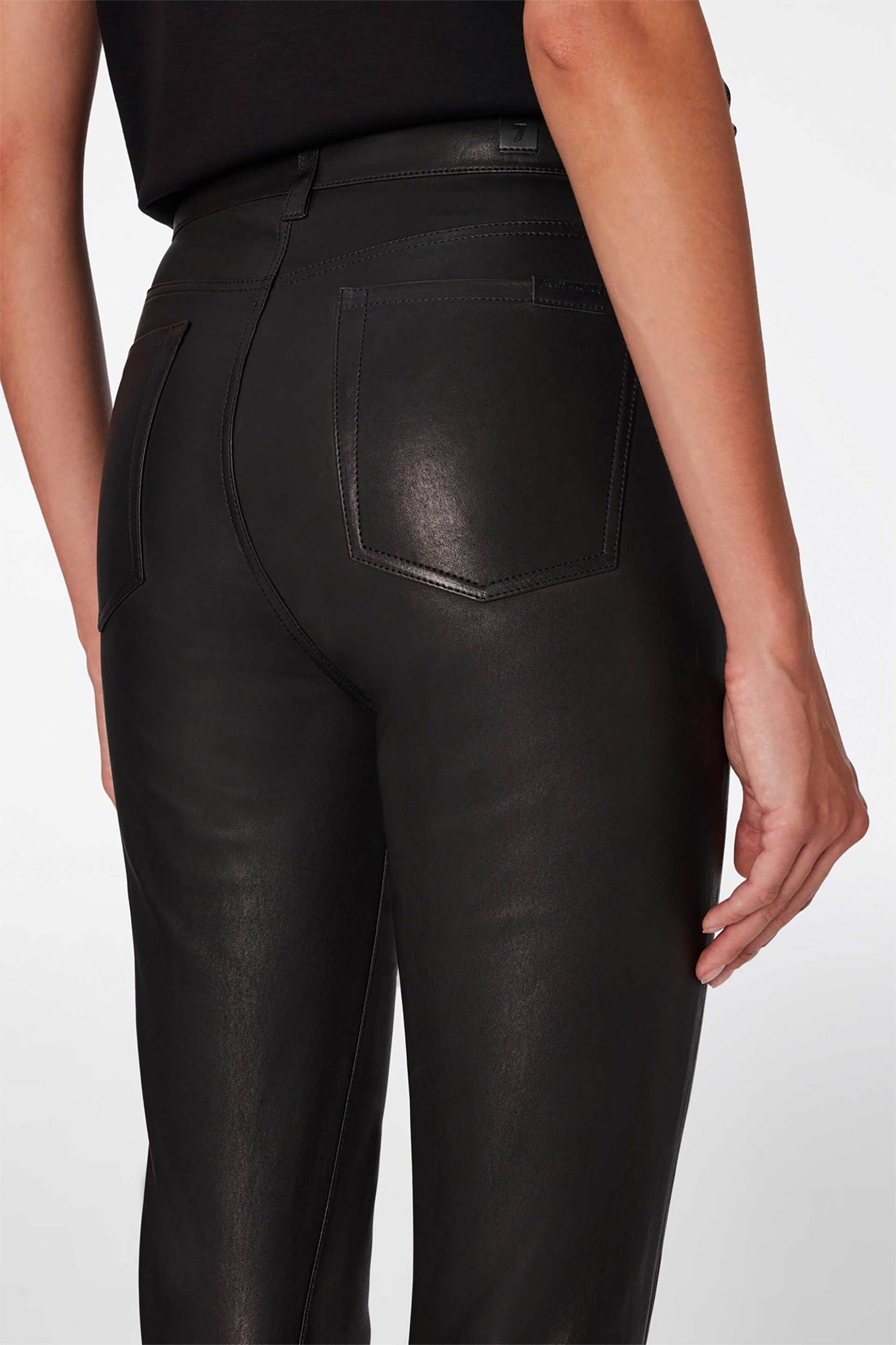 7 For All Mankind γυναικείο δερμάτινο ψηλόμεσο παντελόνι πεντάτσεπο Skinny Fit - JSCC5430BK Μαύρο φωτογραφία