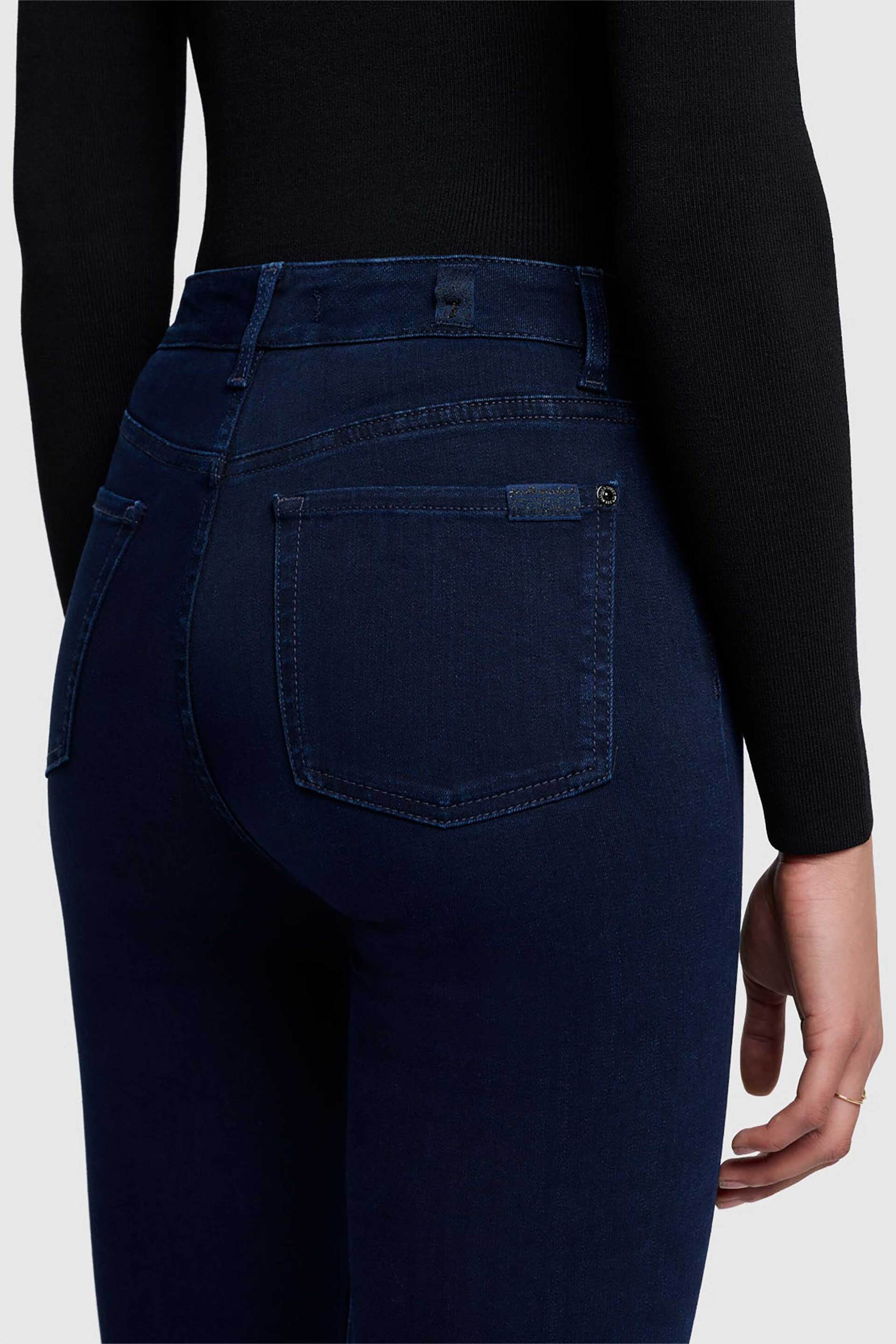 7 For All Mankind γυναικείο ψηλόμεσο τζιν παντελόνι πεντάτσεπο Slim Fit "Aubrey" - JSCCR800TV Denim Blue Σκούρο φωτογραφία