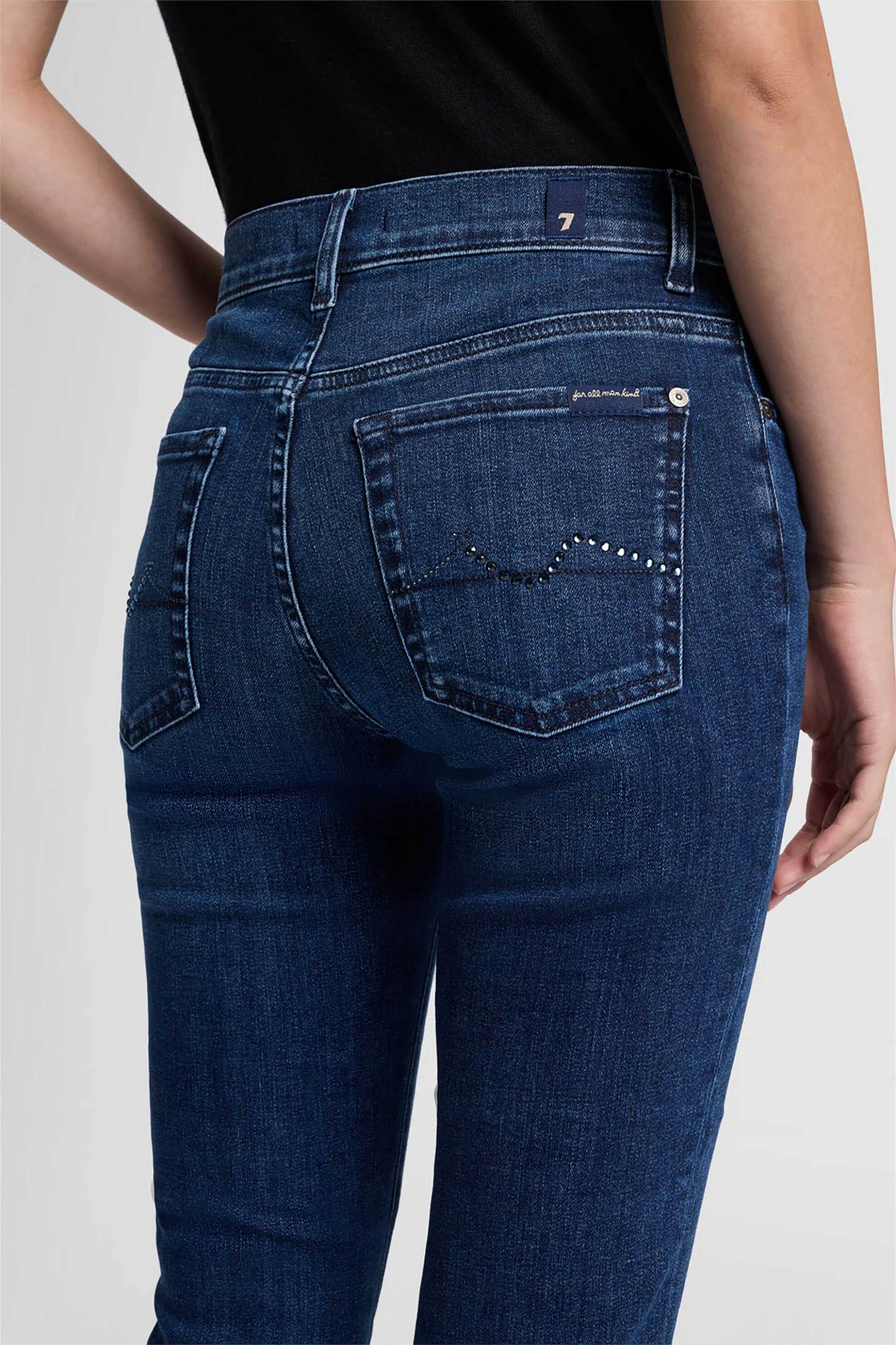 7 For All Mankind γυναικείο τζιν παντελόνι πεντάτσεπο Bootcut Fit - JSWB44ASDN Denim Blue Σκούρο φωτογραφία