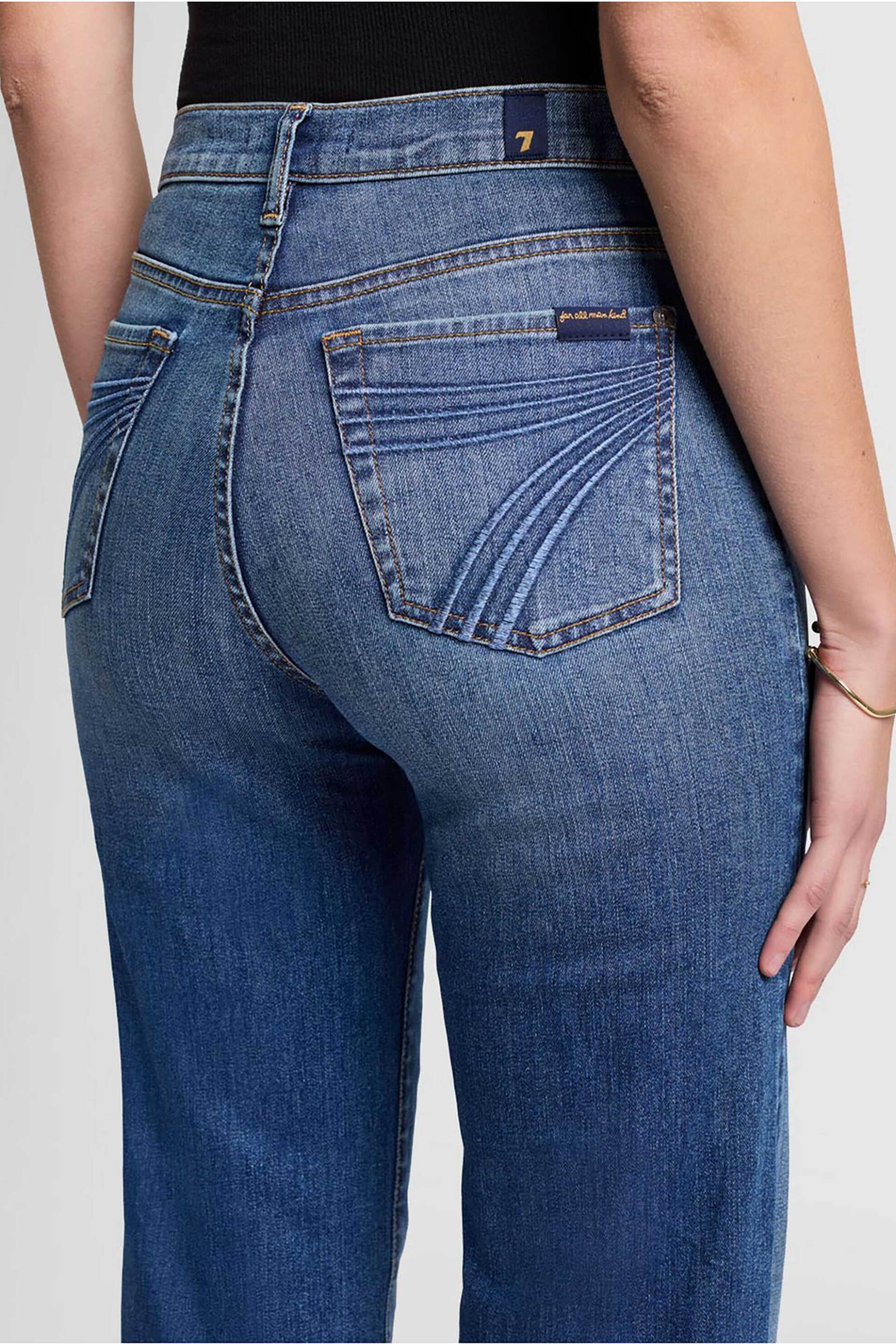 7 For All Mankind γυναικείο ψηλόμεσο τζιν παντελόνι πεντάτσεπο Relaxed Straight Fit "Modern Dojo" - JSWD44A0SY Denim Blue φωτογραφία