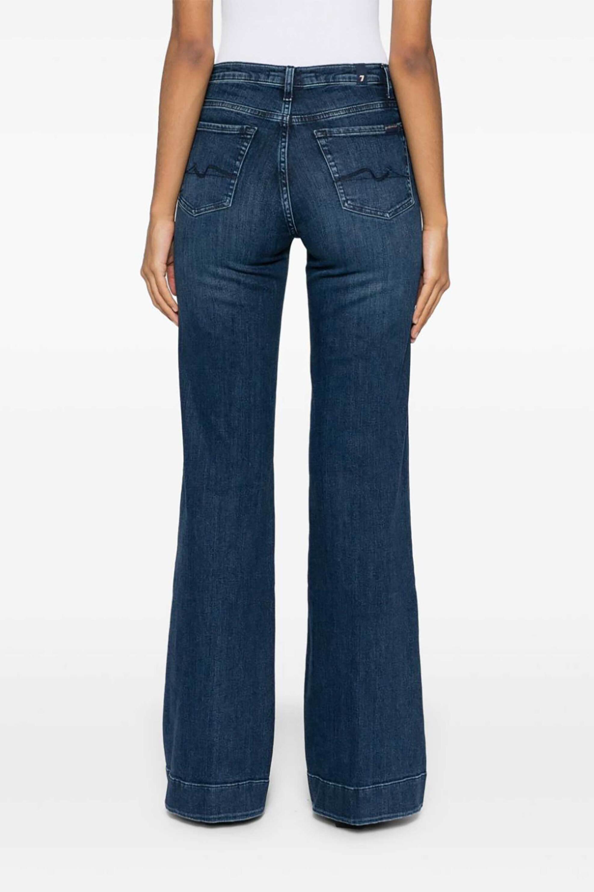 7 For All Mankind γυναικείο ψηλόμεσο τζιν παντελόνι πεντάτσεπο Relaxed Straight Fit "Modern Dojo" - JSWD44ASKK Denim Blue Σκούρο φωτογραφία