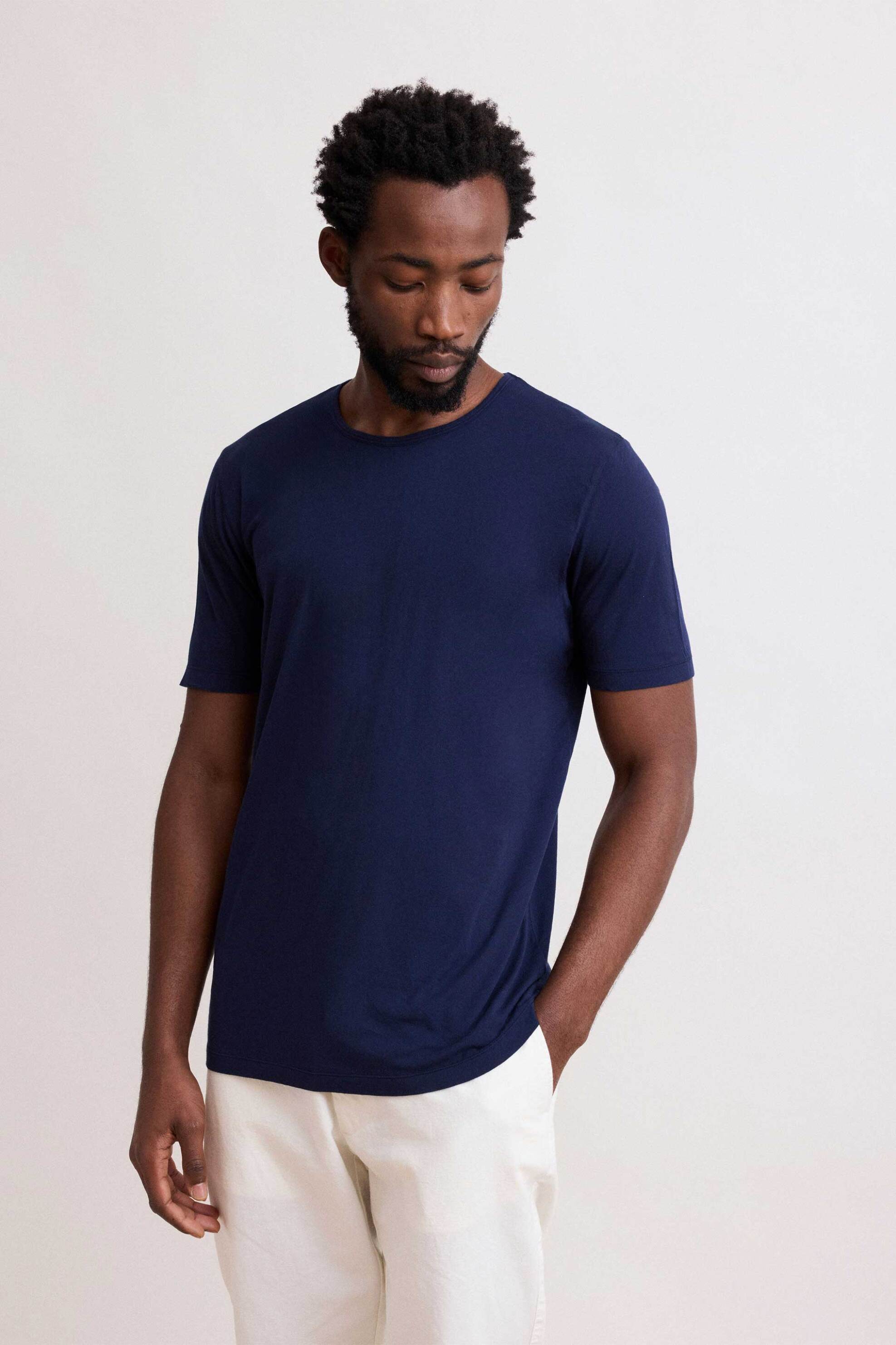 HARTFORD Hartford ανδρικό T-shirt μονόχρωμο - BD65301 Μπλε Σκούρο