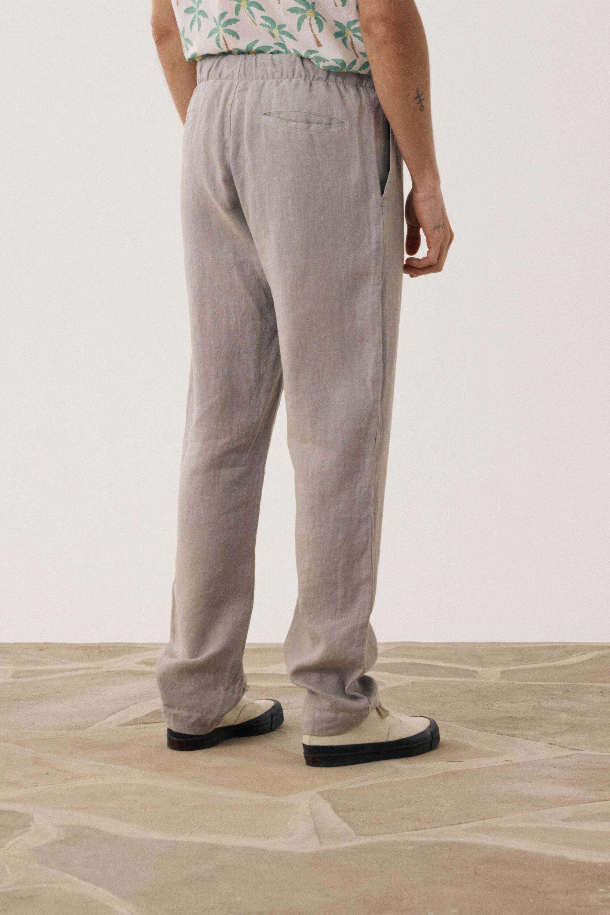 Hartford Ανδρικό Λινό Παντελόνι Casual με Ελαστική Μέση Regular Fit - Bf59100 Taupe