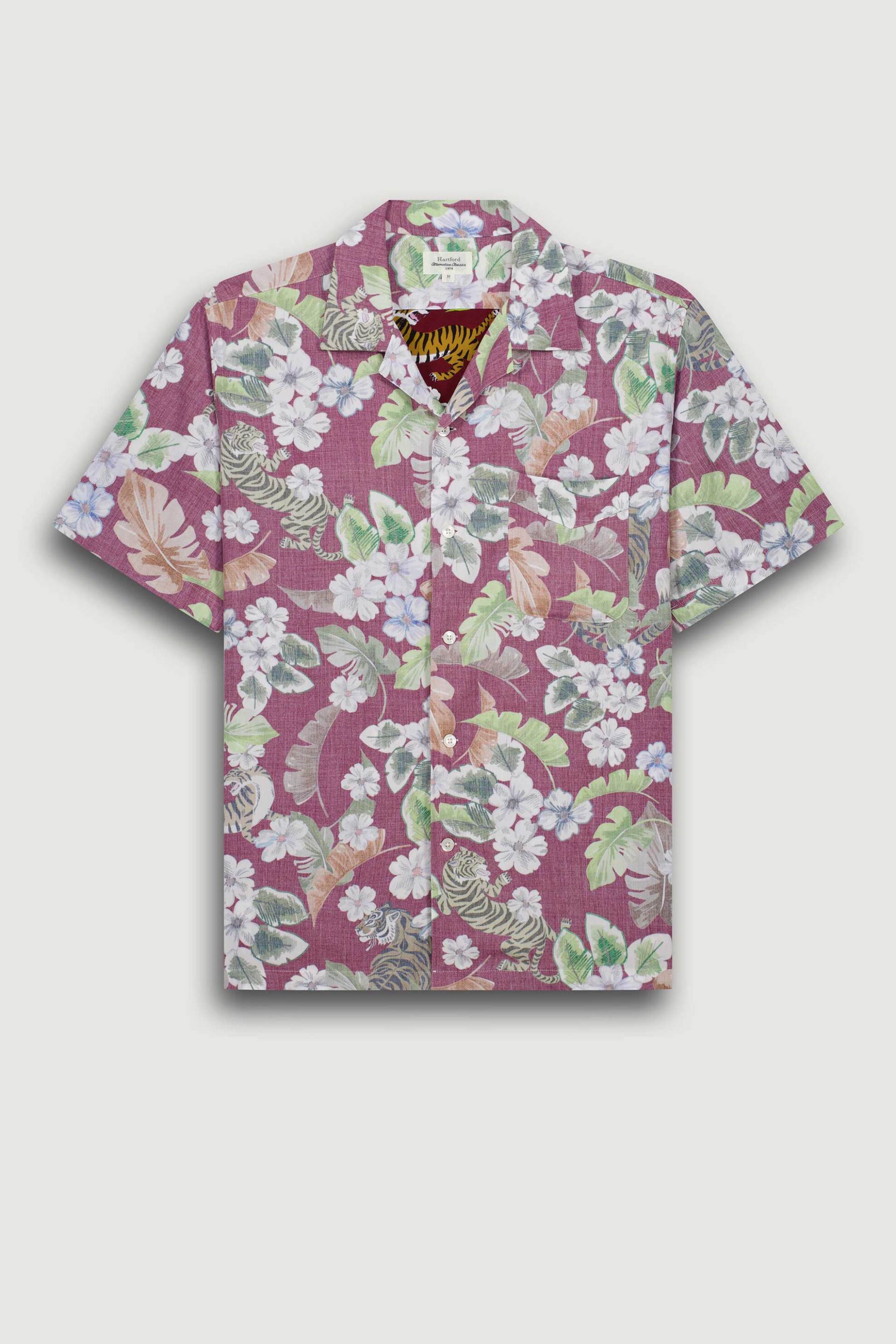 Hartford Ανδρικό Κοντομάνικο Πουκάμισο με Hawaiian Print Regular Fit - Bf14036 Πολύχρωμο