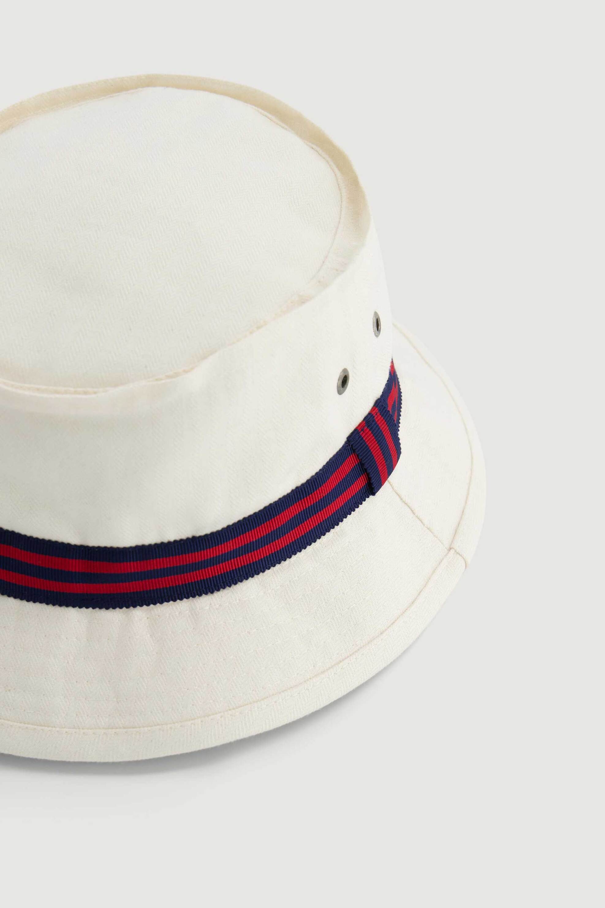 Hartford ανδρικό καπέλο bucket με contrast ribbon - BFA4403 Εκρού φωτογραφία