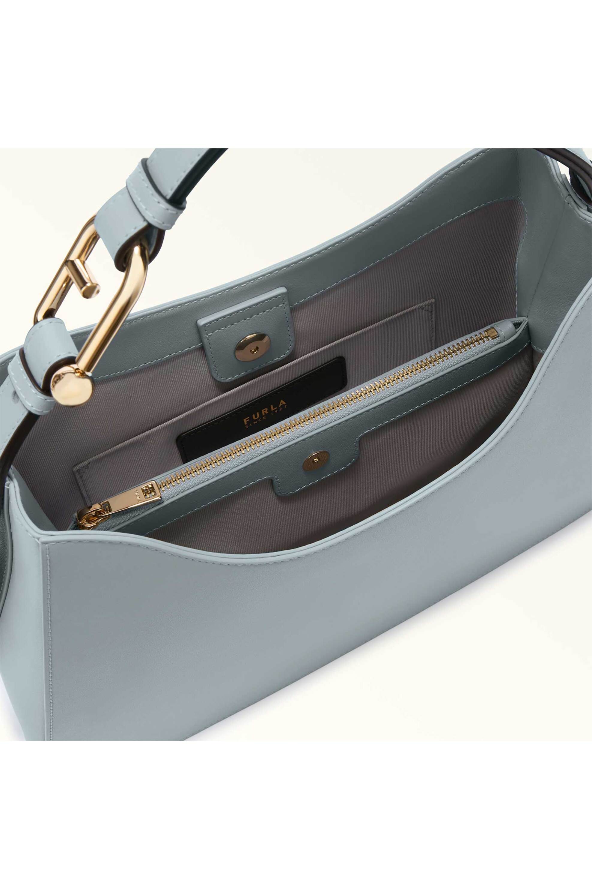 FURLA Furla γυναικεία δερμάτινη τσάντα ώμου "Nuvola Large" - WB01246-BX204555000 Σιελ - 3