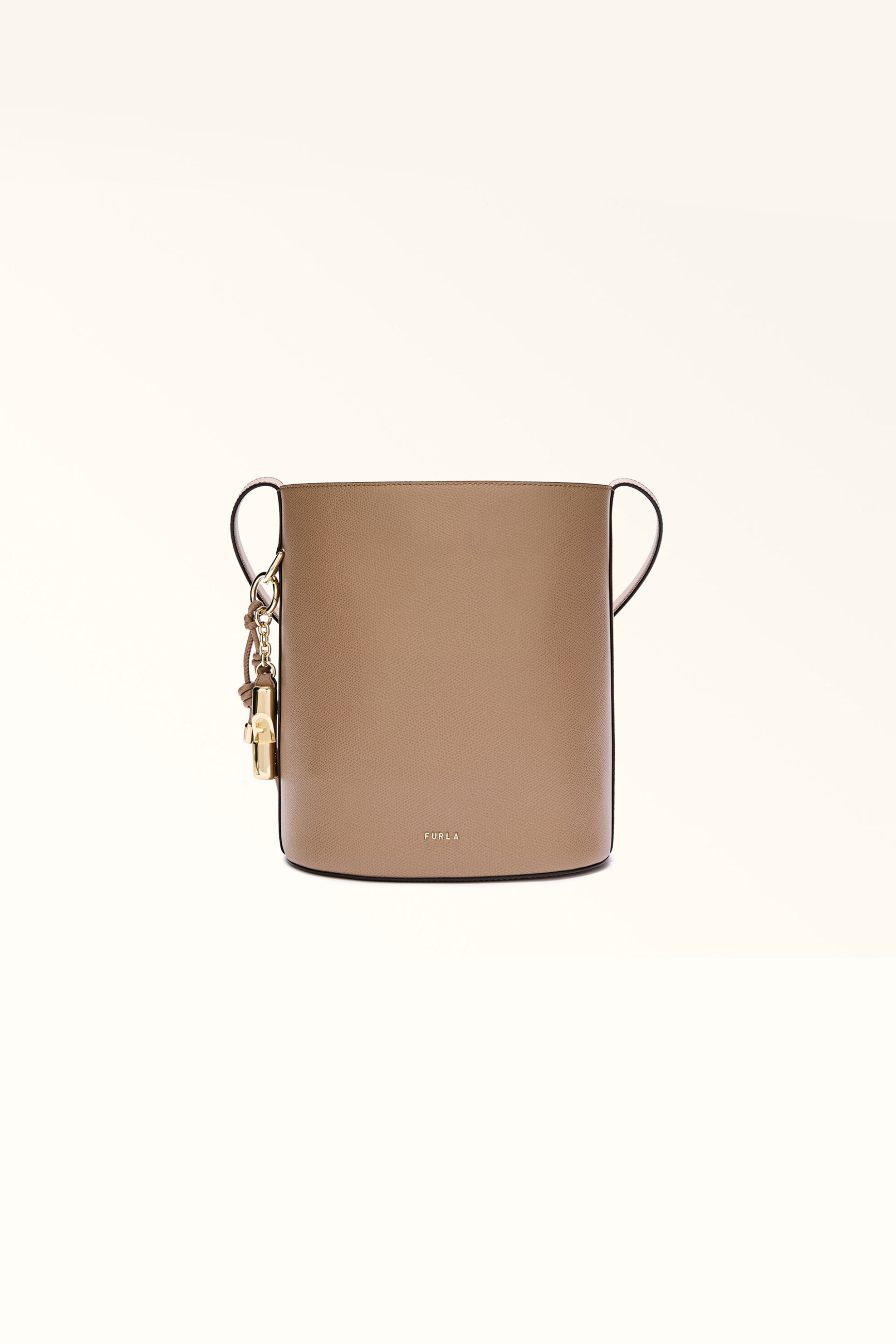 Furla γυναικεία δερμάτινη τσάντα ώμου "Roxie Bucket S" - WB01875-ARE000 Μπεζ