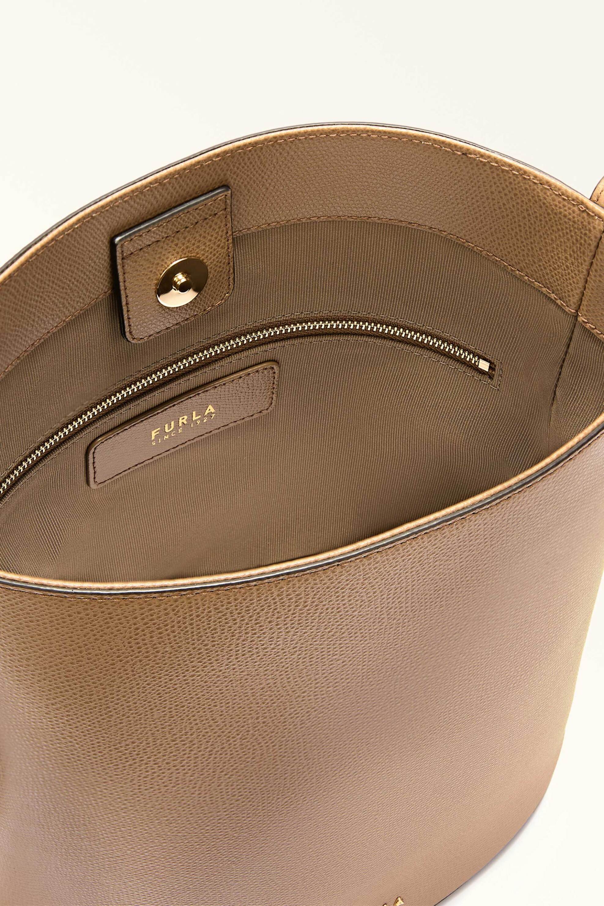 Furla γυναικεία δερμάτινη τσάντα ώμου "Roxie Bucket S" - WB01875-ARE000 Μπεζ φωτογραφία