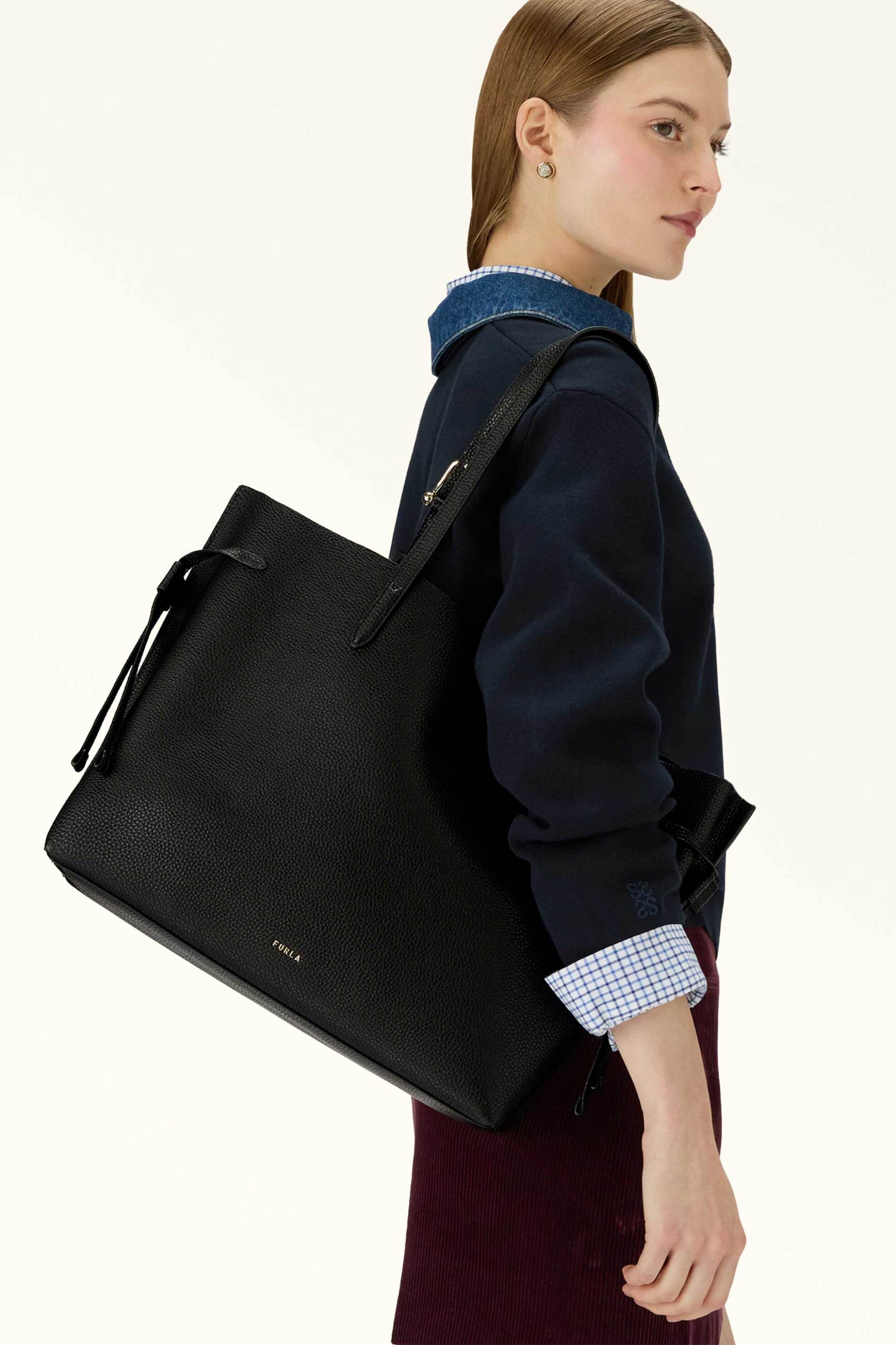 Furla Γυναικεία Δερμάτινη Τσάντα Ώμου Ava Tote L - Wb02001-Bx4329 Μαύρο