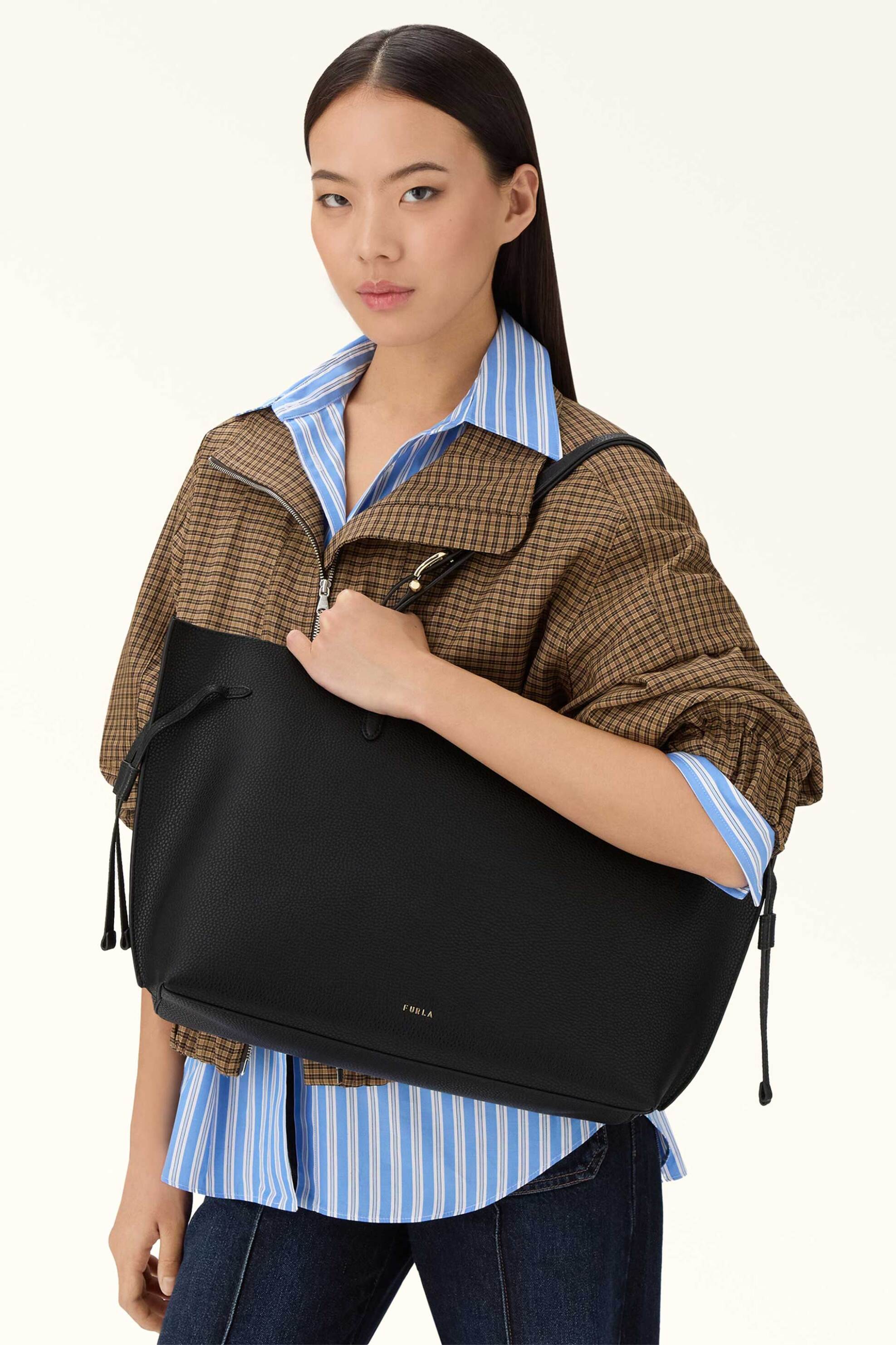 Furla Γυναικεία Δερμάτινη Τσάντα Ώμου Ava Tote L - Wb02059-Bx4329 Μαύρο