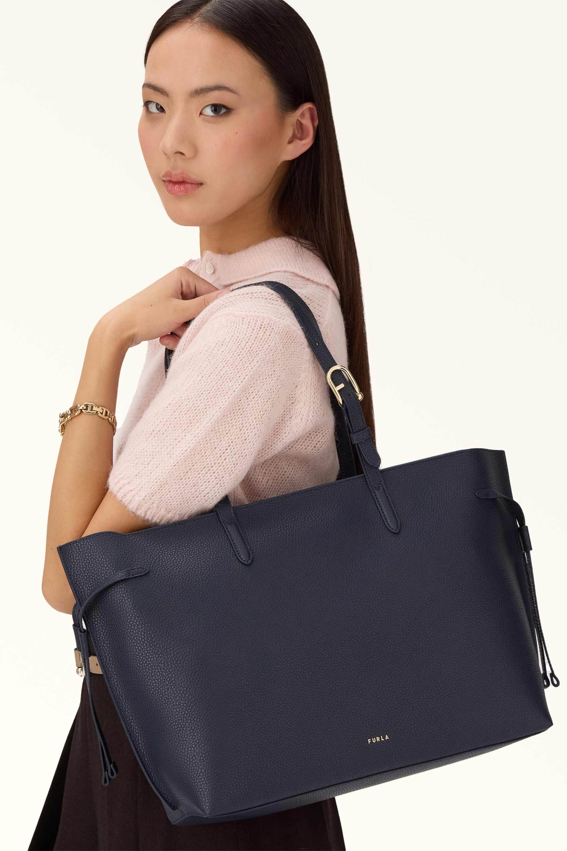 Furla Γυναικεία Δερμάτινη Τσάντα Ώμου Ava Tote L - Wb02059-Bx4329 Μπλε Σκούρο