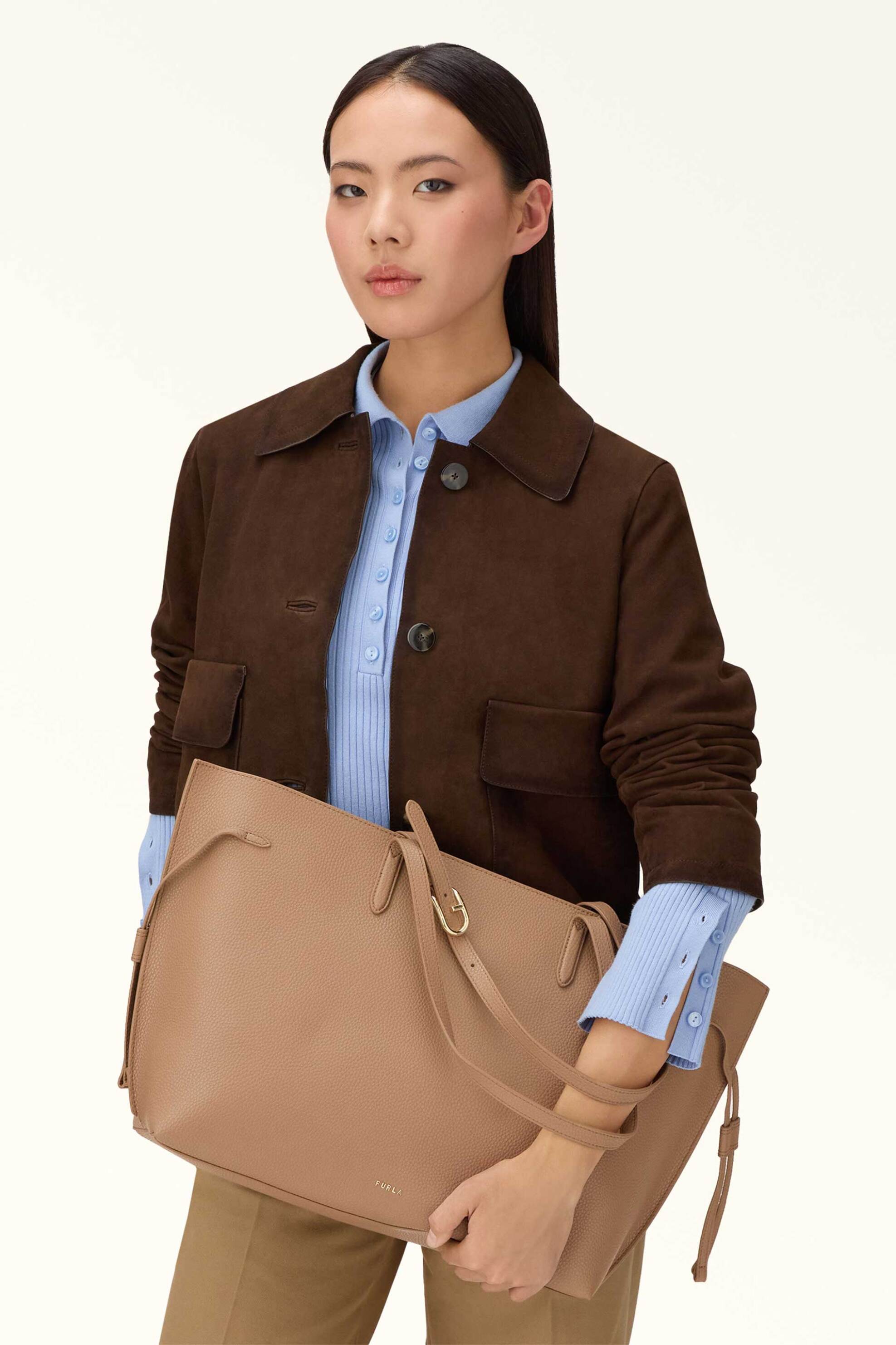 Furla Γυναικεία Δερμάτινη Τσάντα Ώμου Ava Tote L - Wb02059-Bx4329 Μπεζ