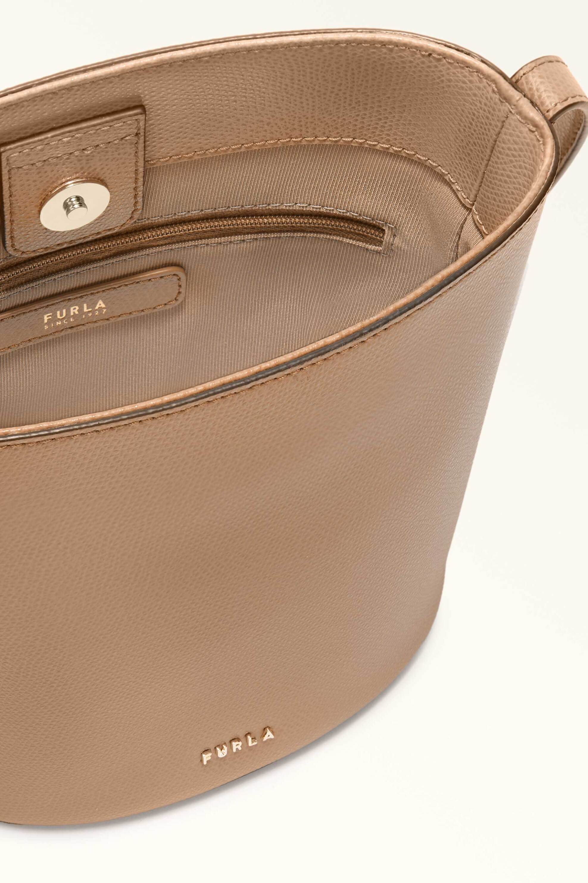 Furla Γυναικεία Δερμάτινη Τσάντα Ώμου Roxie Bucket - We00859-Are000 Μπεζ