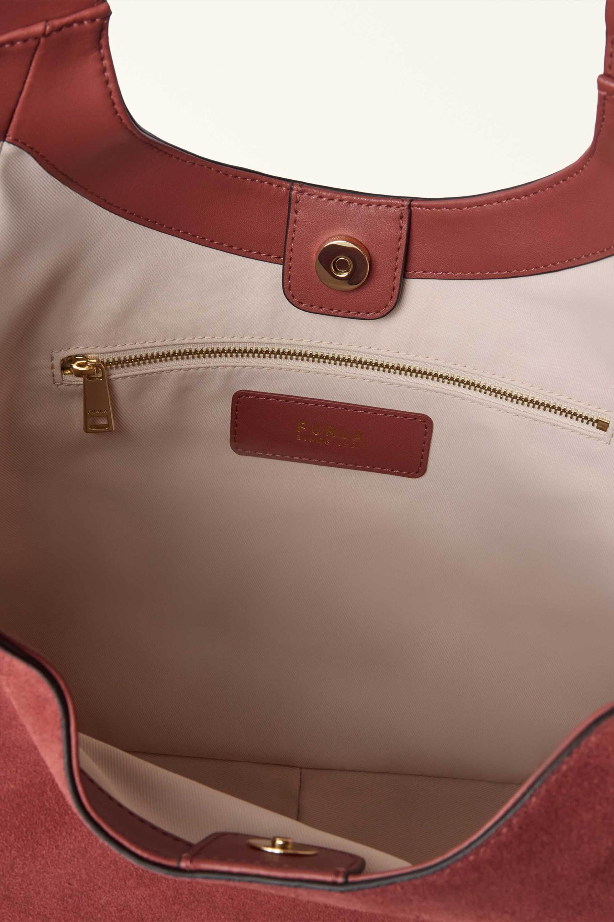 FURLA Furla γυναικεία δερμάτινη τσάντα ώμου "Dora Tote L" - WB02129-BX4018 Μπορντό - 3
