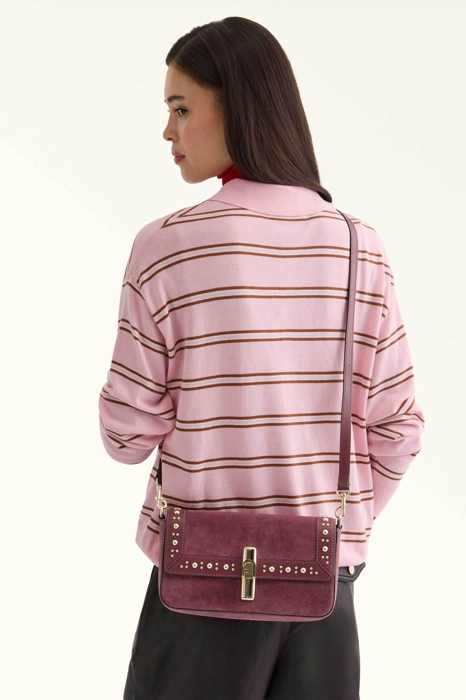 Furla Γυναικεία Δερμάτινη Τσάντα Crossbody Iride S - Wb02206-Bx4597 Βυσσινί