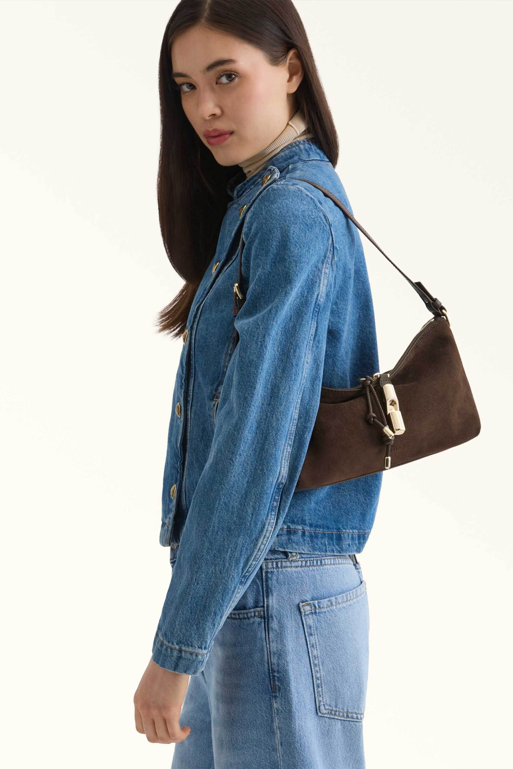 Furla Γυναικεία Δερμάτινη Τσάντα Ώμου Debby - We00865-Bx4018 Καφέ