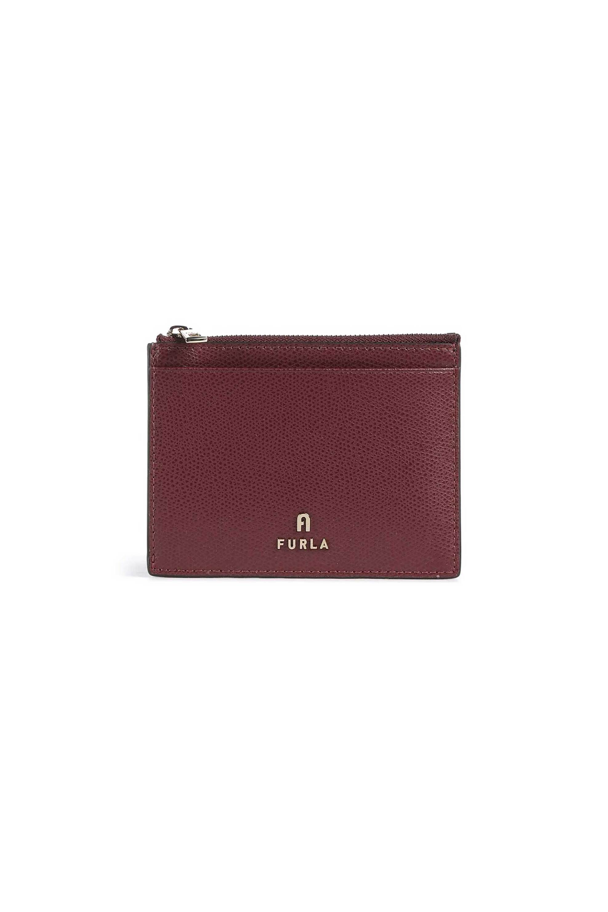 Furla γυναικεία δερμάτινη θήκη για κάρτες με μεταλλικό λογότυπο 