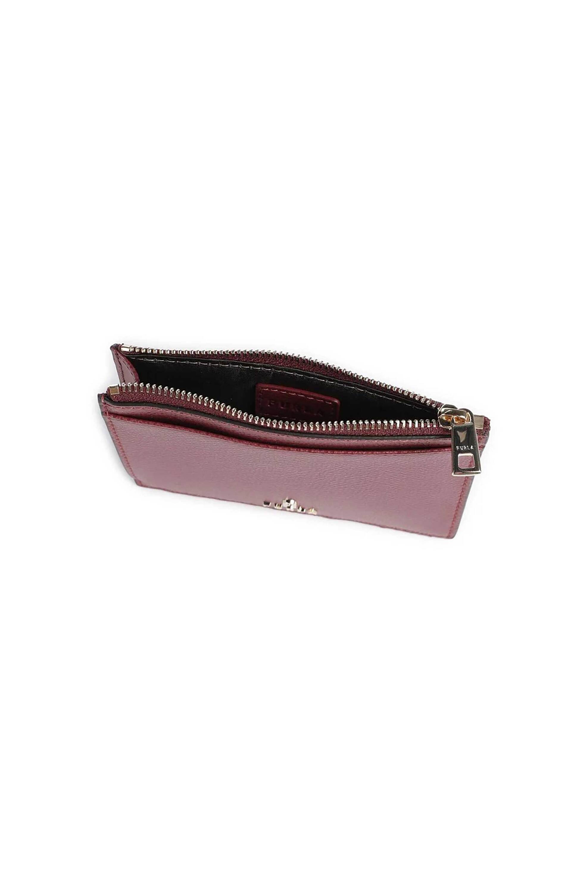 Furla Γυναικεία Δερμάτινη Θήκη για Κάρτες με Μεταλλικό Λογότυπο Camelia L - Wp00407-Are000 Βυσσινί